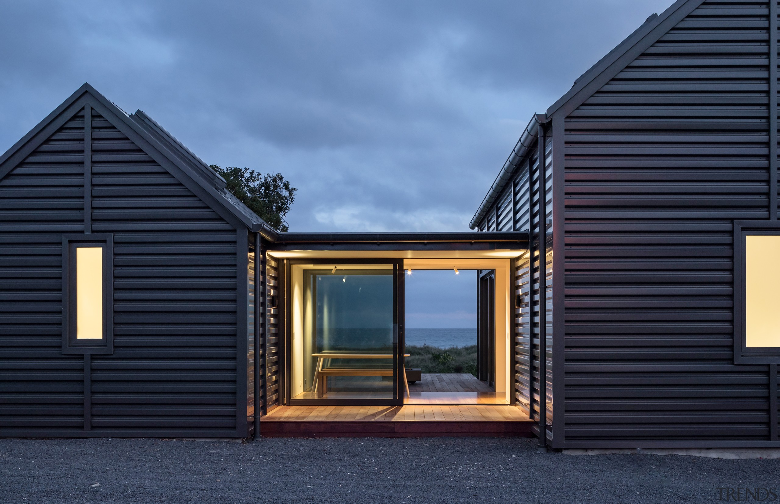 The home's roof and cladding are in highly 