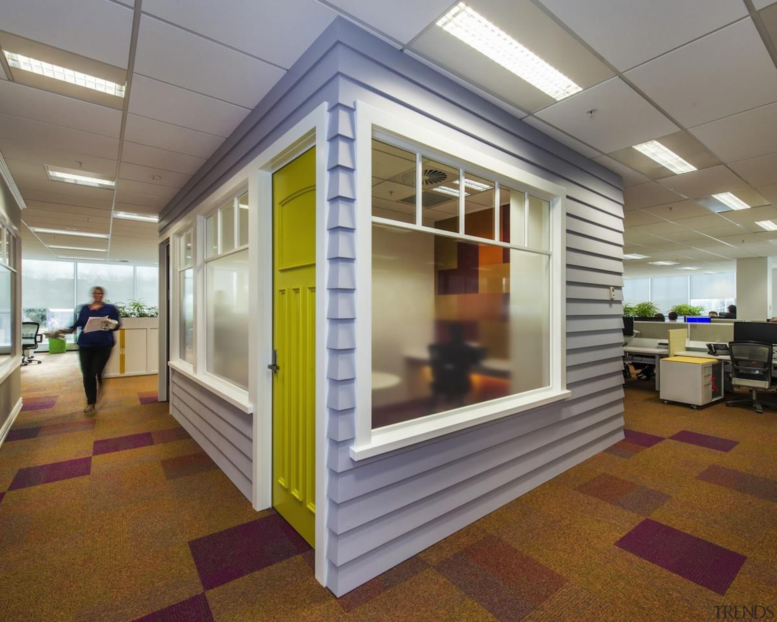 COMMERCIAL INTERIOR OFFICE AWARD  With an extensive real estate, window, gray, brown