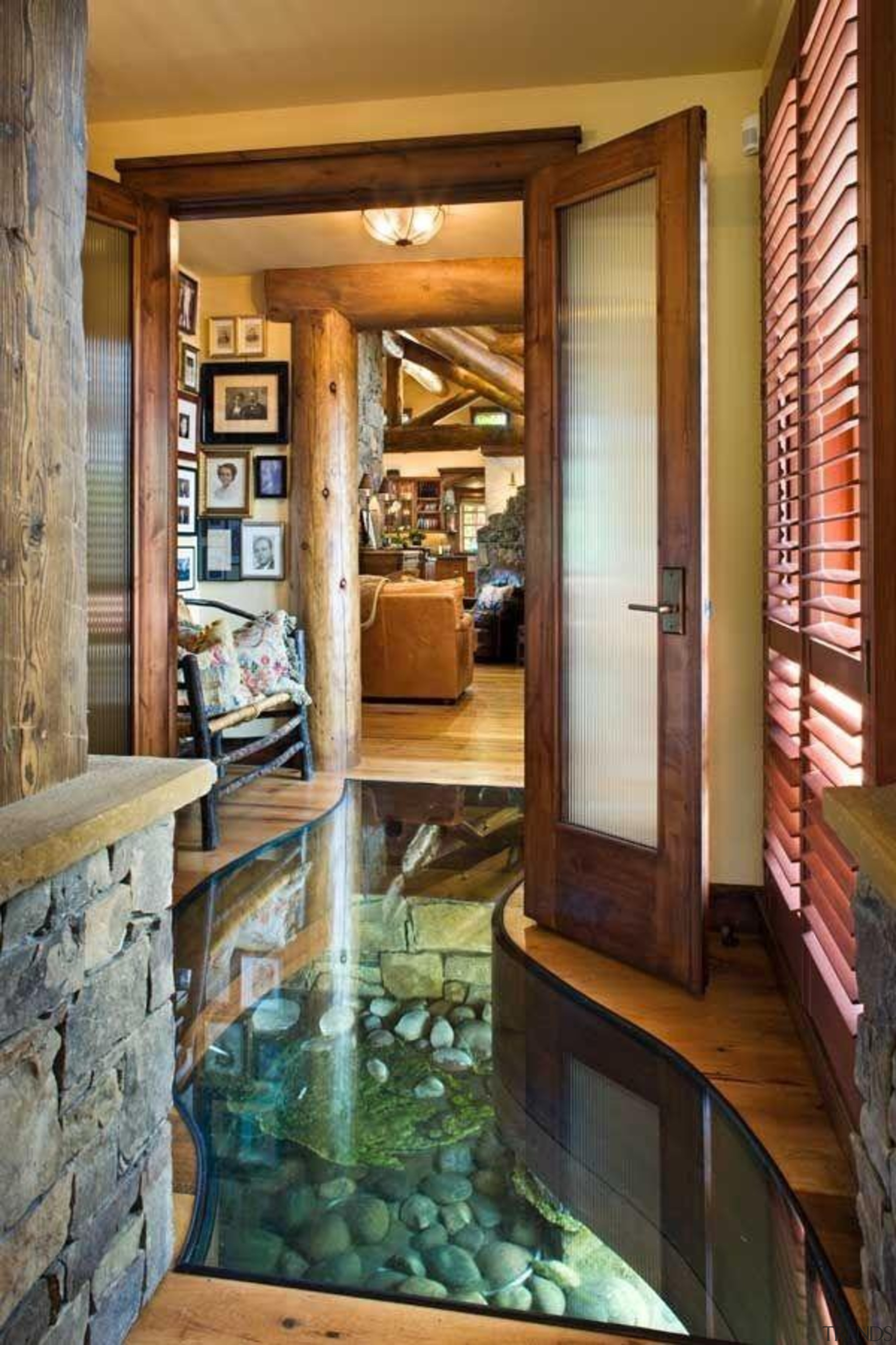 A Creek That Runs Through Your Hallway - door, floor, home, interior design, living room, window, wood, brown