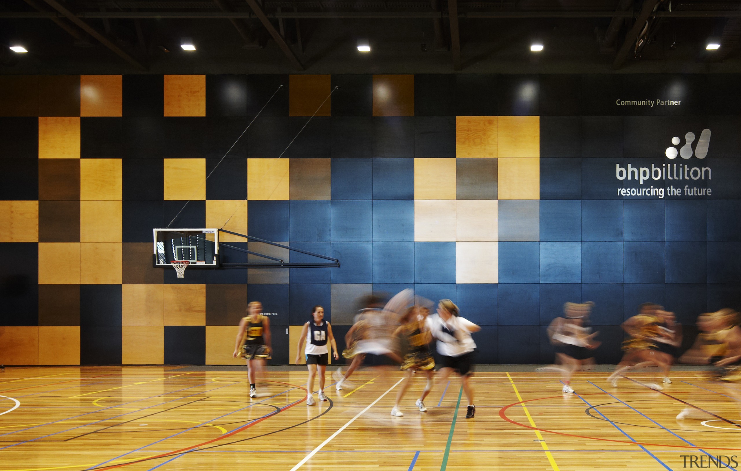 Desert storm  Wanangkura Stadium by ARM Architecture ball game, basketball court, games, sport venue, sports, team sport, black, orange