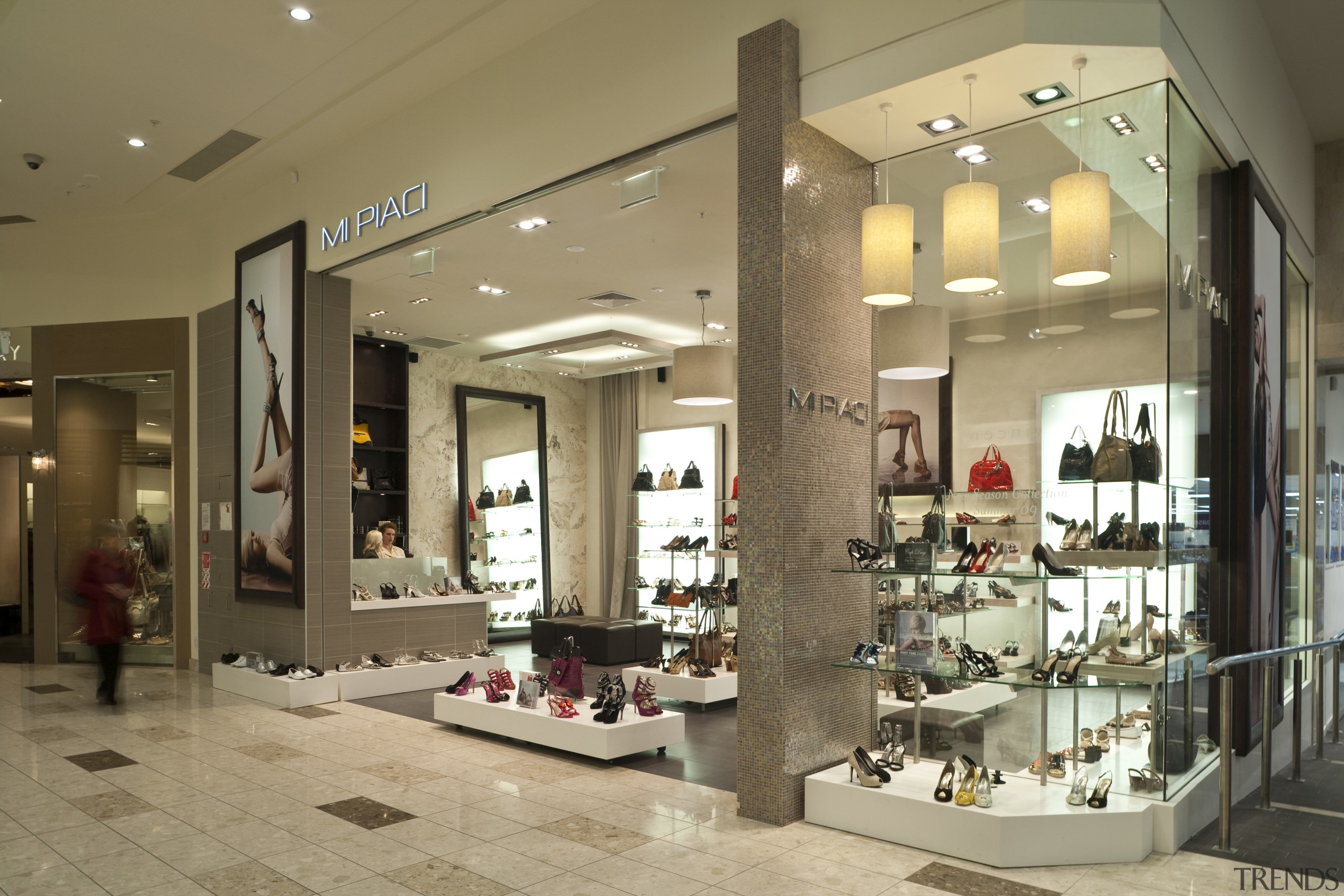 Mi Piaci was fitted by specialist retail shopfitters boutique, interior design, lobby, retail, brown