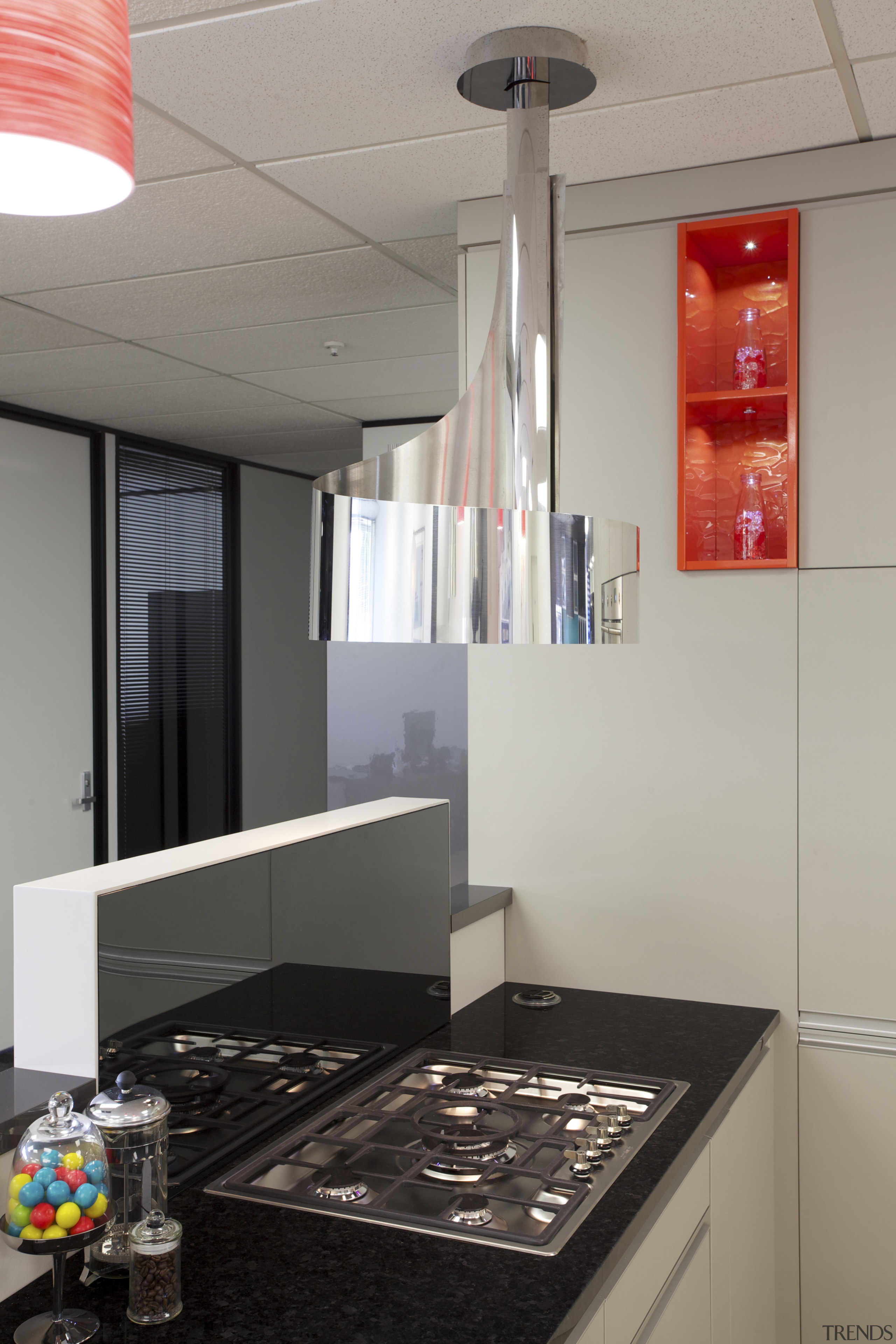 Smeg appliances in Inside Vision kitchen showroom - countertop, glass, interior design, kitchen, room, gray