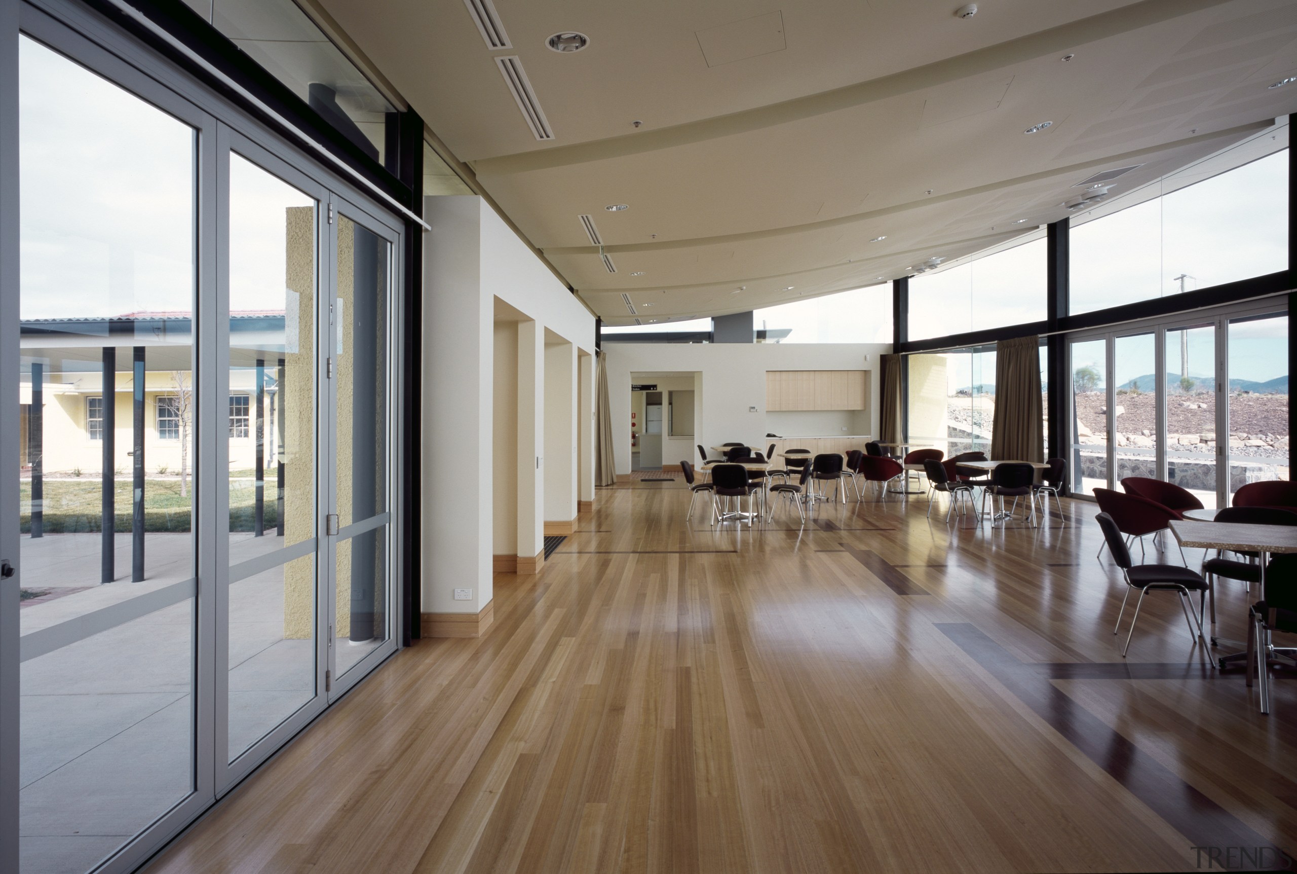 Interior view of the newly renovated common room apartment, architecture, ceiling, daylighting, floor, flooring, hardwood, house, interior design, laminate flooring, real estate, window, wood, wood flooring, gray, brown