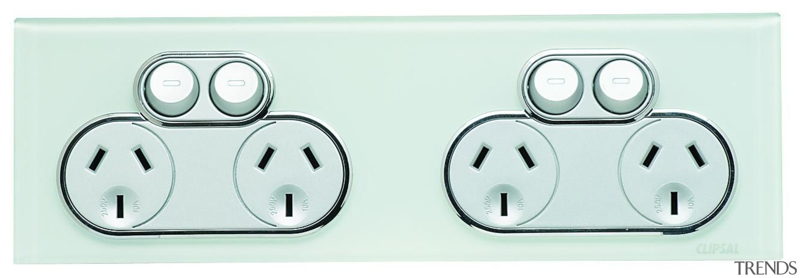 Saturn 250V quad socket Ocean mist - 4025H2-OM product, technology, white