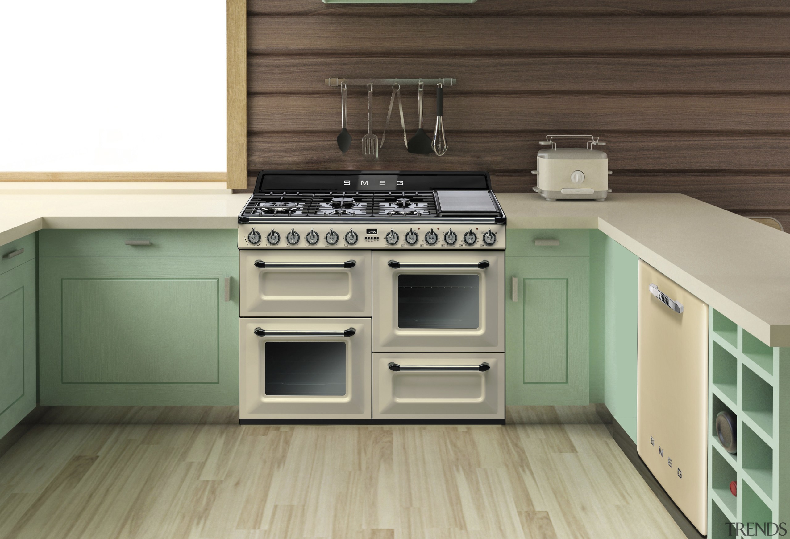The Victoria 110cm freestanding cooker is a recoent cabinetry, countertop, floor, flooring, furniture, hardwood, home appliance, kitchen, kitchen stove, white