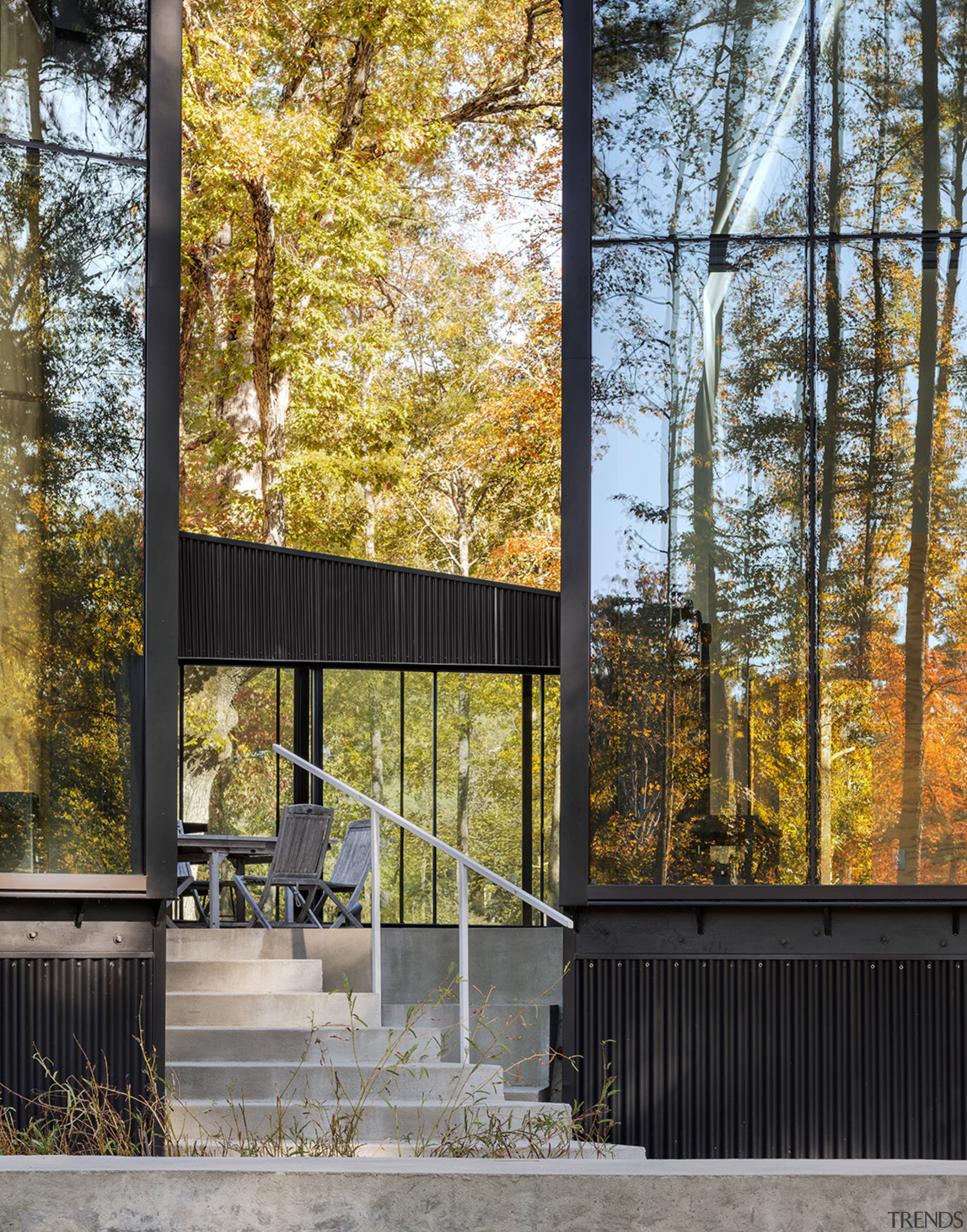 Steps leading into the central courtyard. - Reflection 