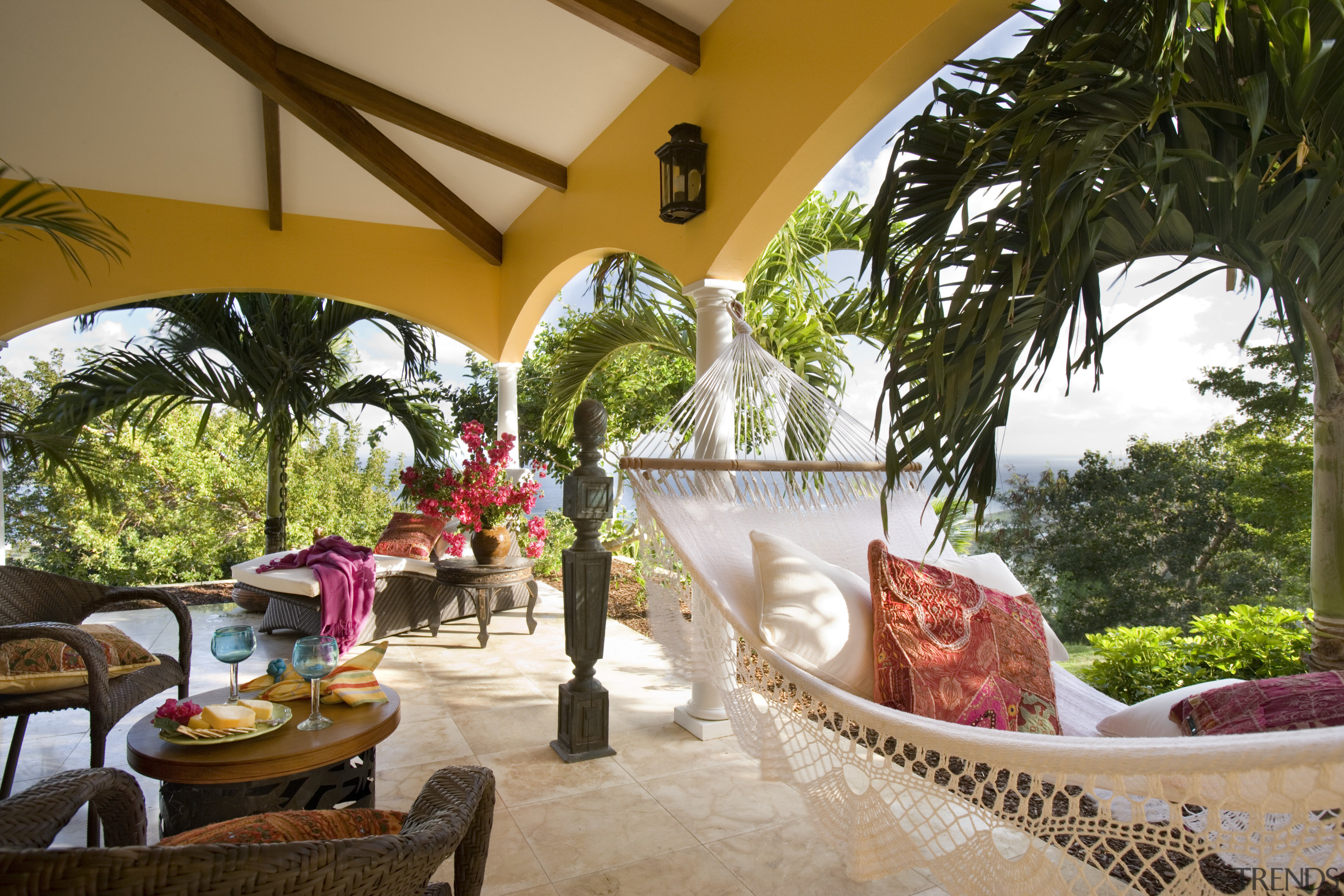 Exterior view of patio - Exterior view of arecales, estate, hacienda, home, interior design, property, real estate, resort, brown