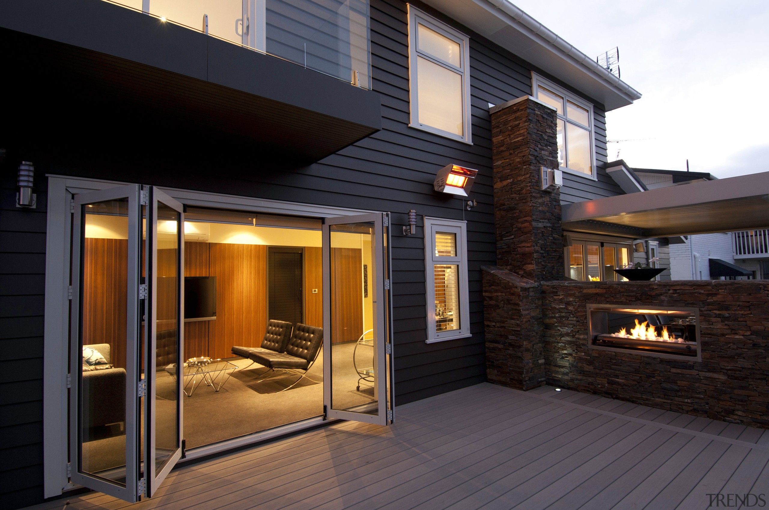 View of this home - View of this deck, facade, home, house, real estate, siding, window, black