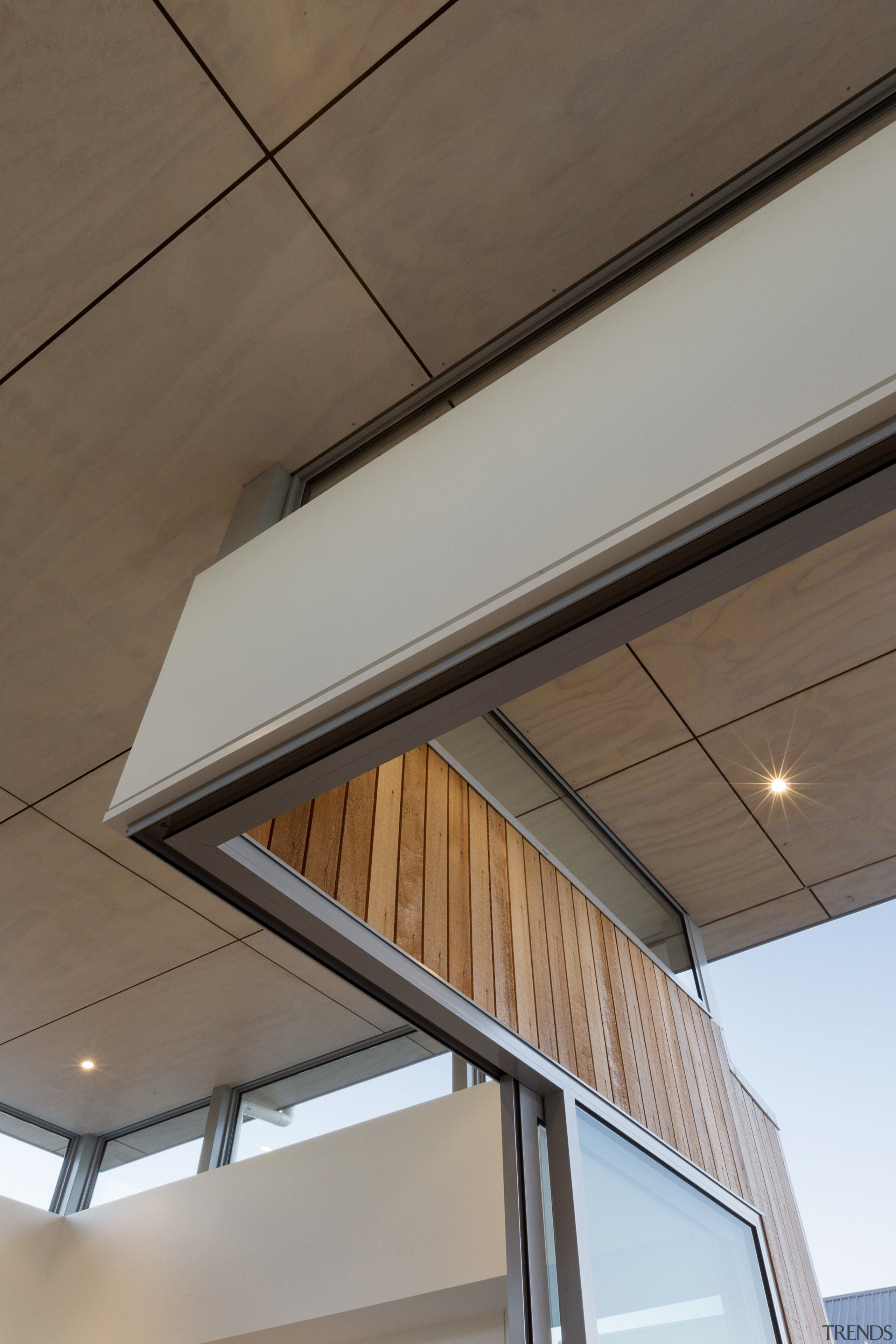 Beach home with Clerestory window - Beach home architecture, beam, ceiling, daylighting, facade, house, roof, window, wood, brown, gray