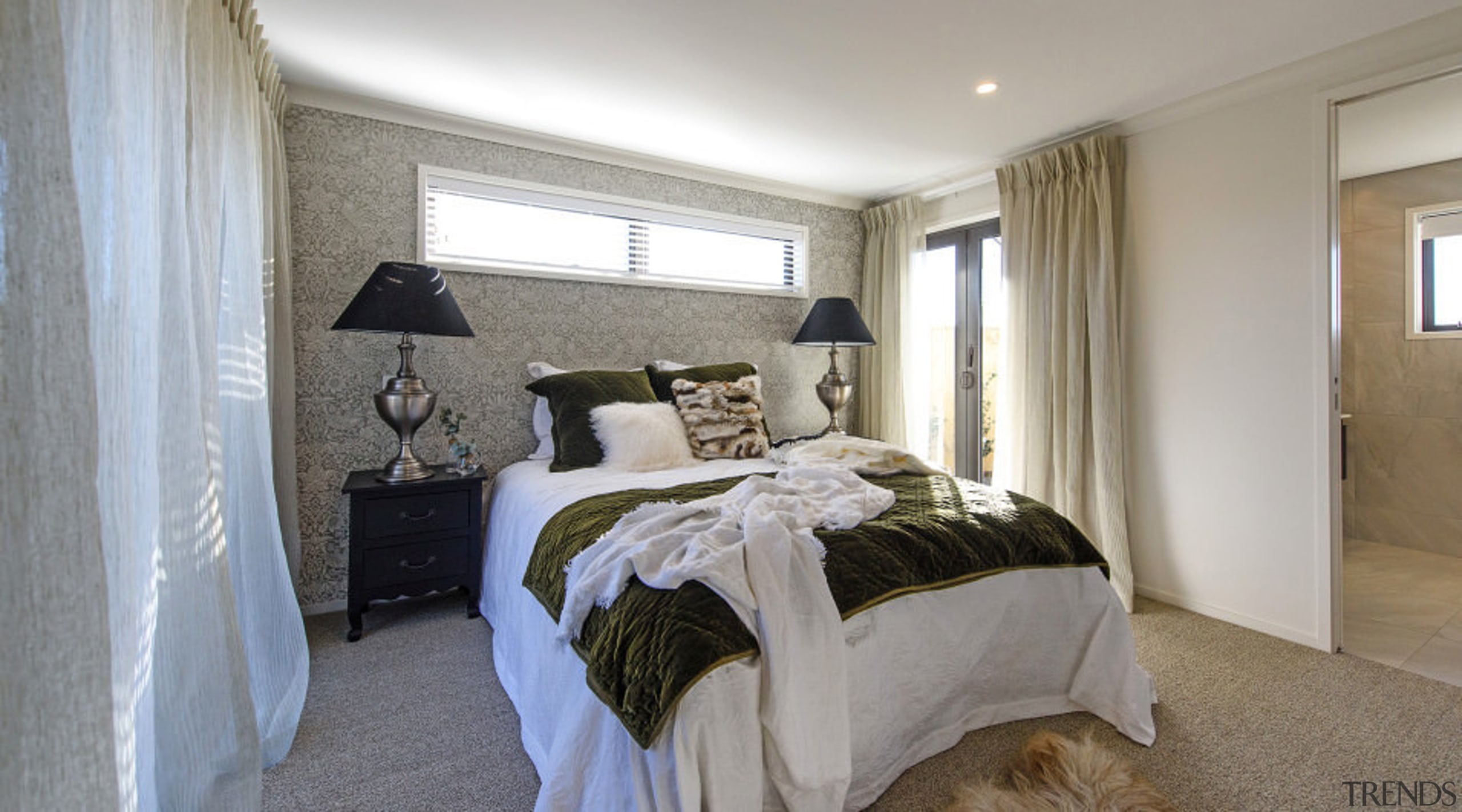 Showhome Taranaki - Showhome Taranaki - bed frame bed frame, bedroom, ceiling, estate, home, interior design, property, real estate, room, window, window treatment, gray