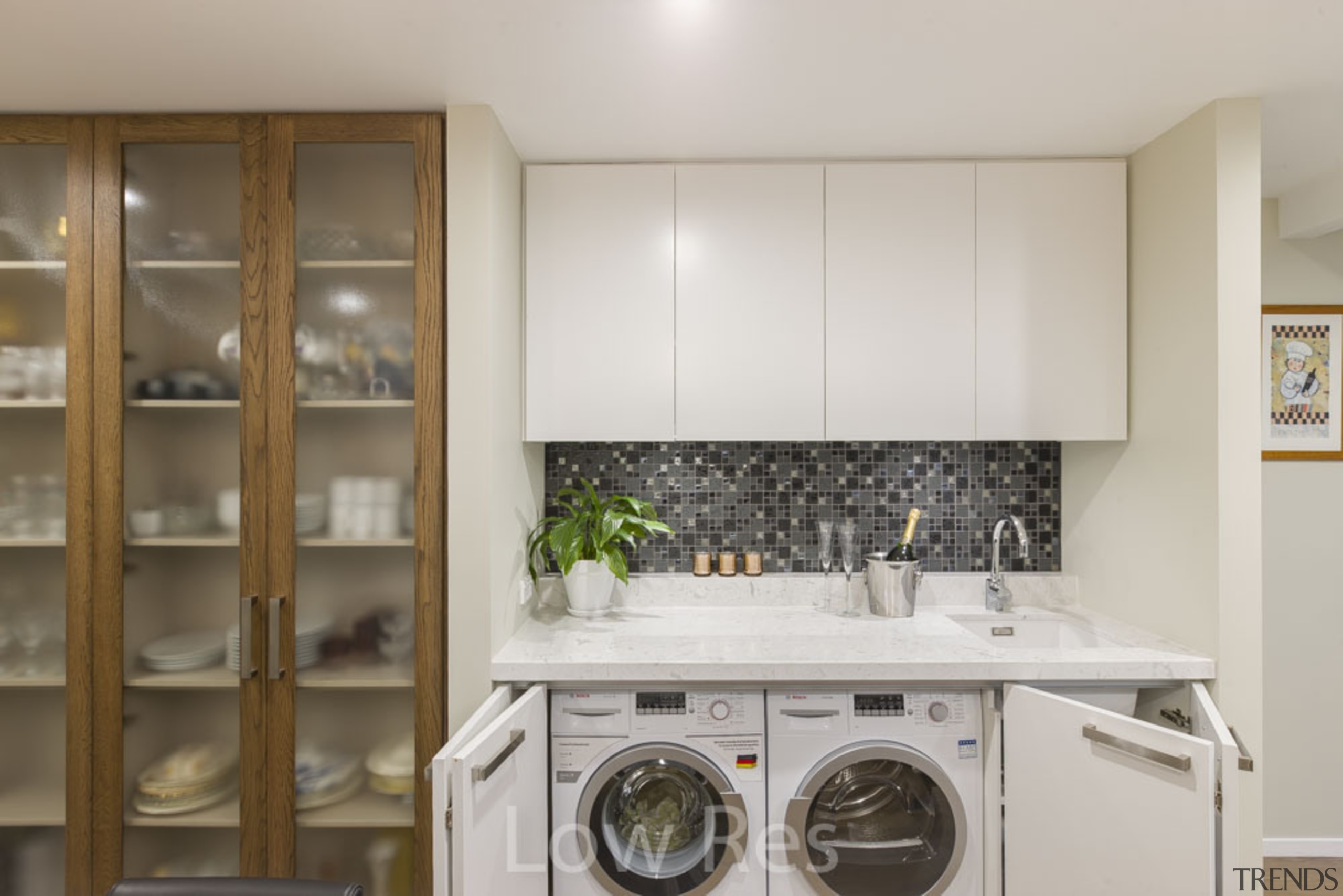 St Heliers III - cabinetry | countertop | cabinetry, countertop, cuisine classique, home appliance, kitchen, laundry, laundry room, major appliance, room, gray