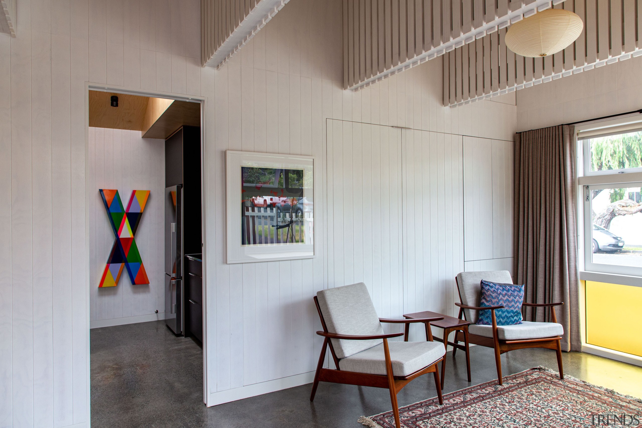 Looking from the studio space into the kitchenette 