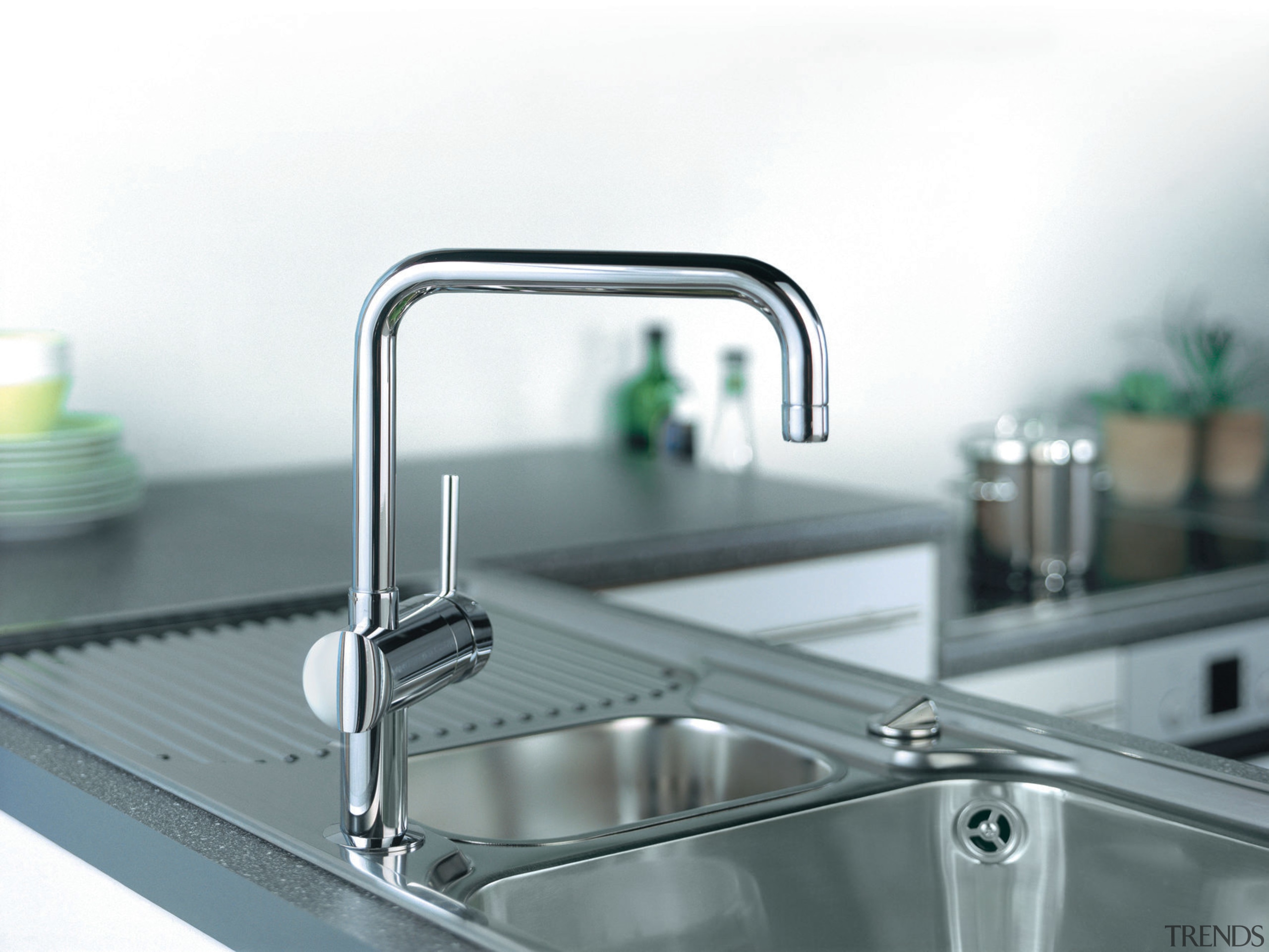 View of a kitchen sink which is available bathroom sink, plumbing fixture, product, product design, sink, tap, white, gray