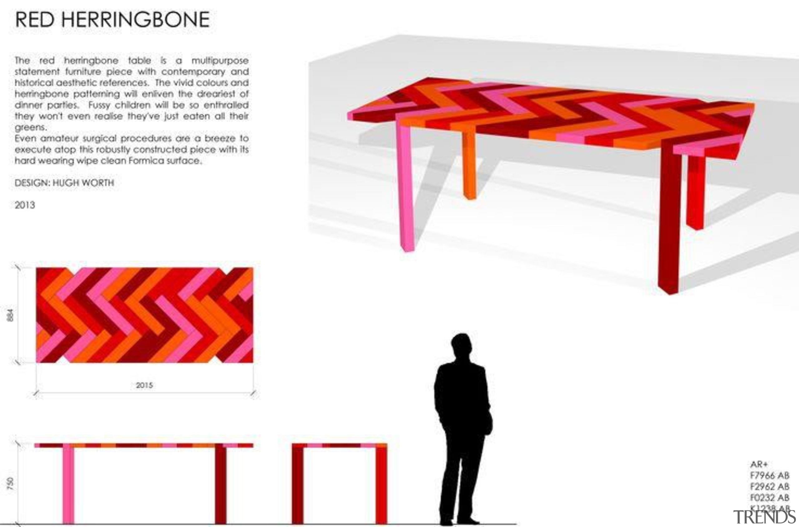 Hugh Worth - Winner, Professional Category - Red design, font, furniture, line, product, product design, red, table, text, white