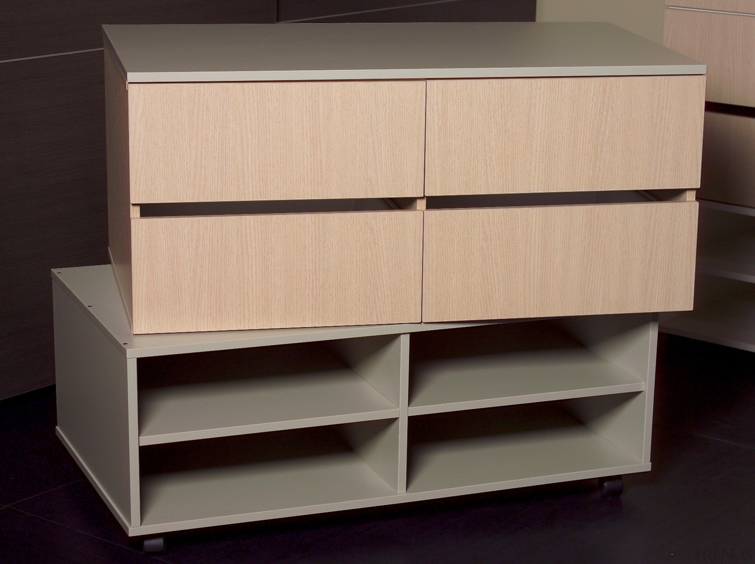 Available in a wide range of colours and cabinetry, chest of drawers, chiffonier, drawer, furniture, product, product design, shelf, shelving, sideboard, black, orange