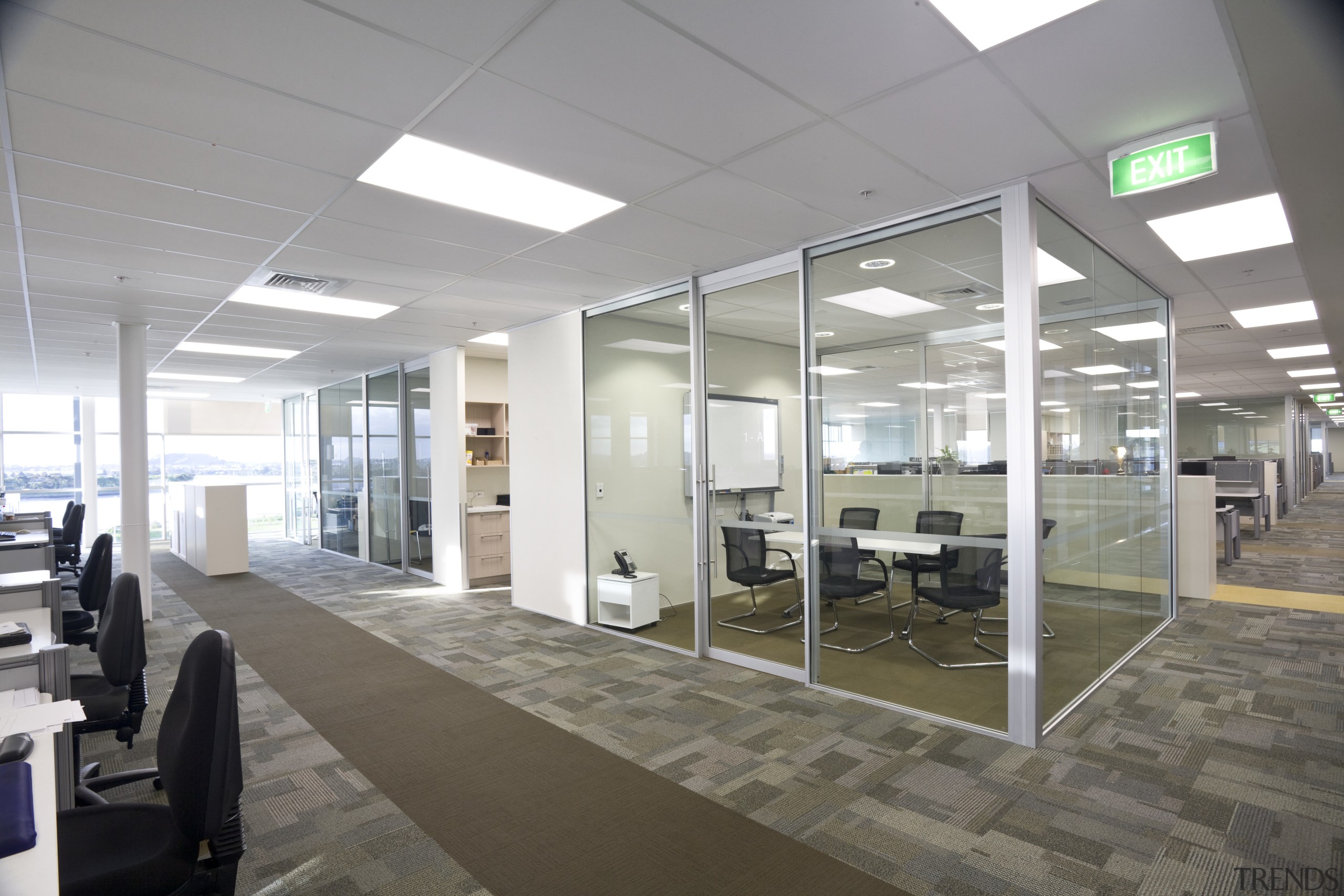 Images of the interior of the Office max ceiling, daylighting, office, real estate, gray