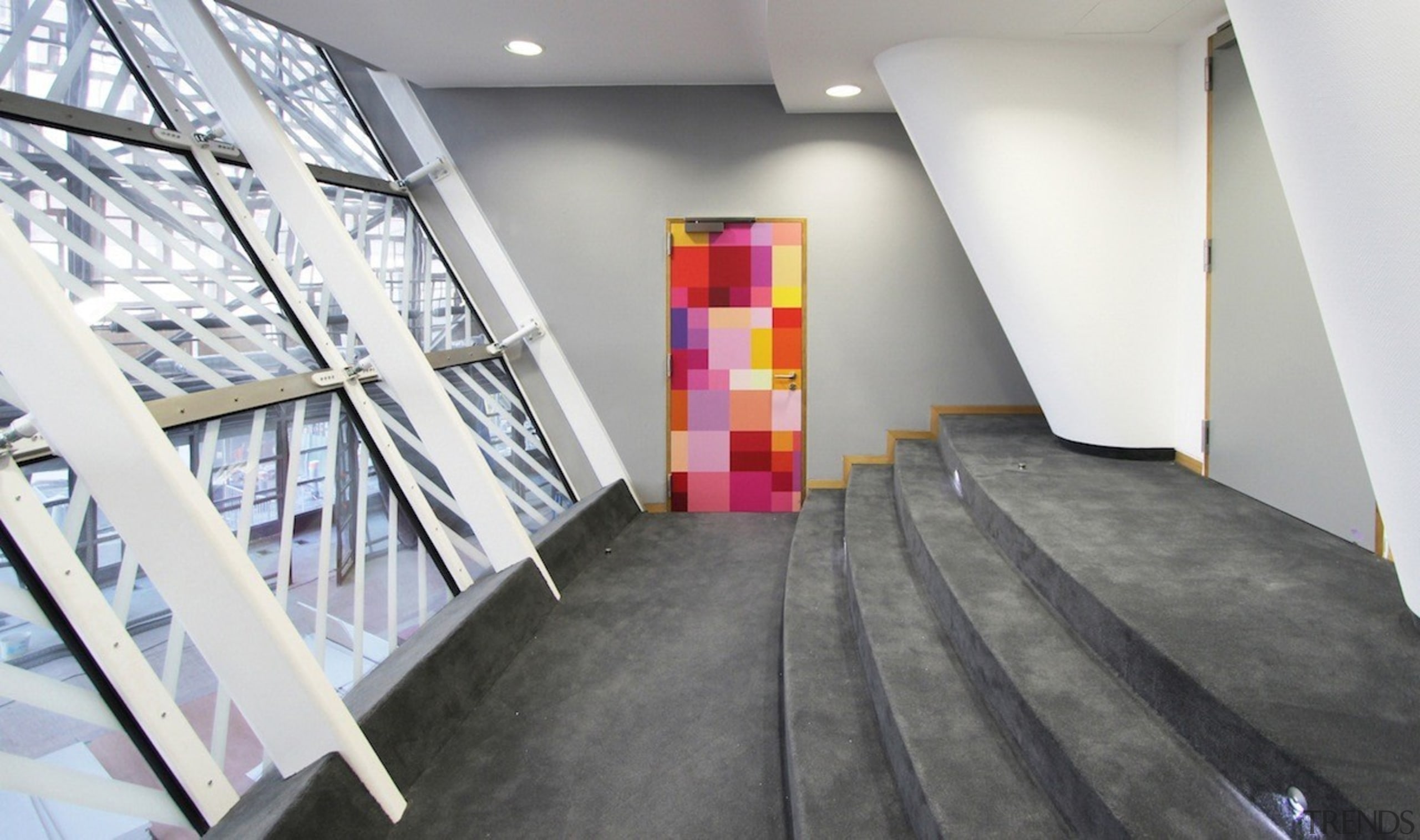 This new headquarters for the European Union Council architecture, ceiling, daylighting, floor, flooring, interior design, loft, white, gray