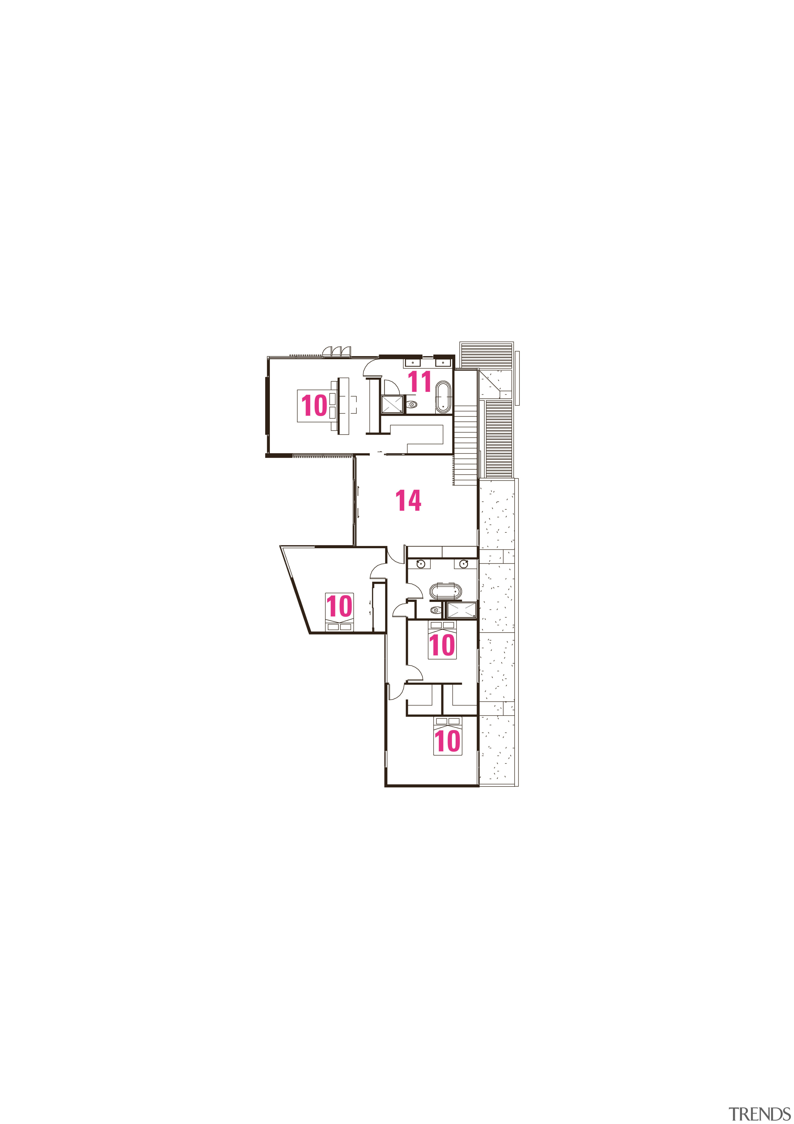 1 entry, 2 living room, 3 kitchen, 4 area, floor plan, line, product, text, white