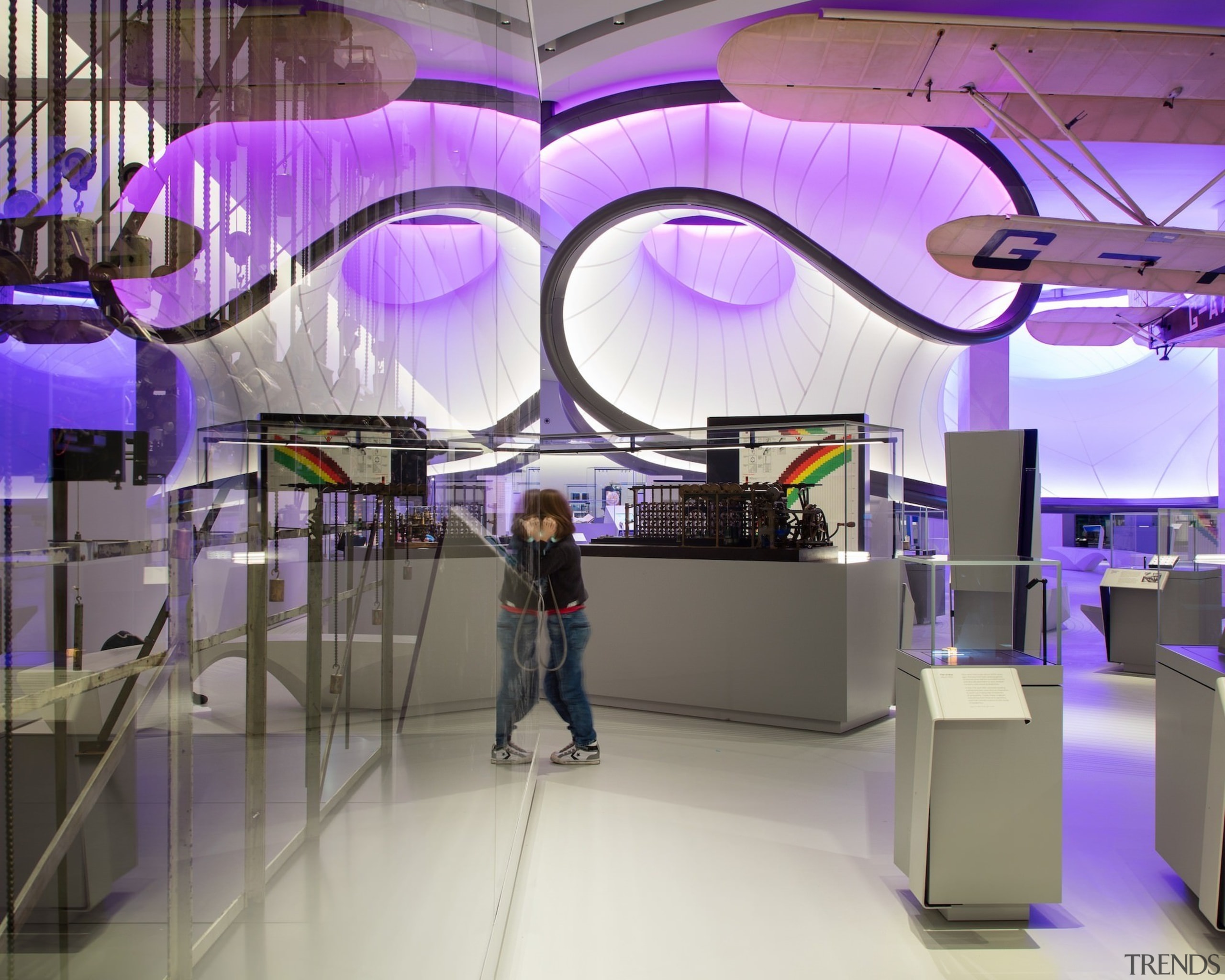 Zaha Hadid – Mathematics: The Winton Gallery – interior design, product design, purple, shopping mall, gray, purple