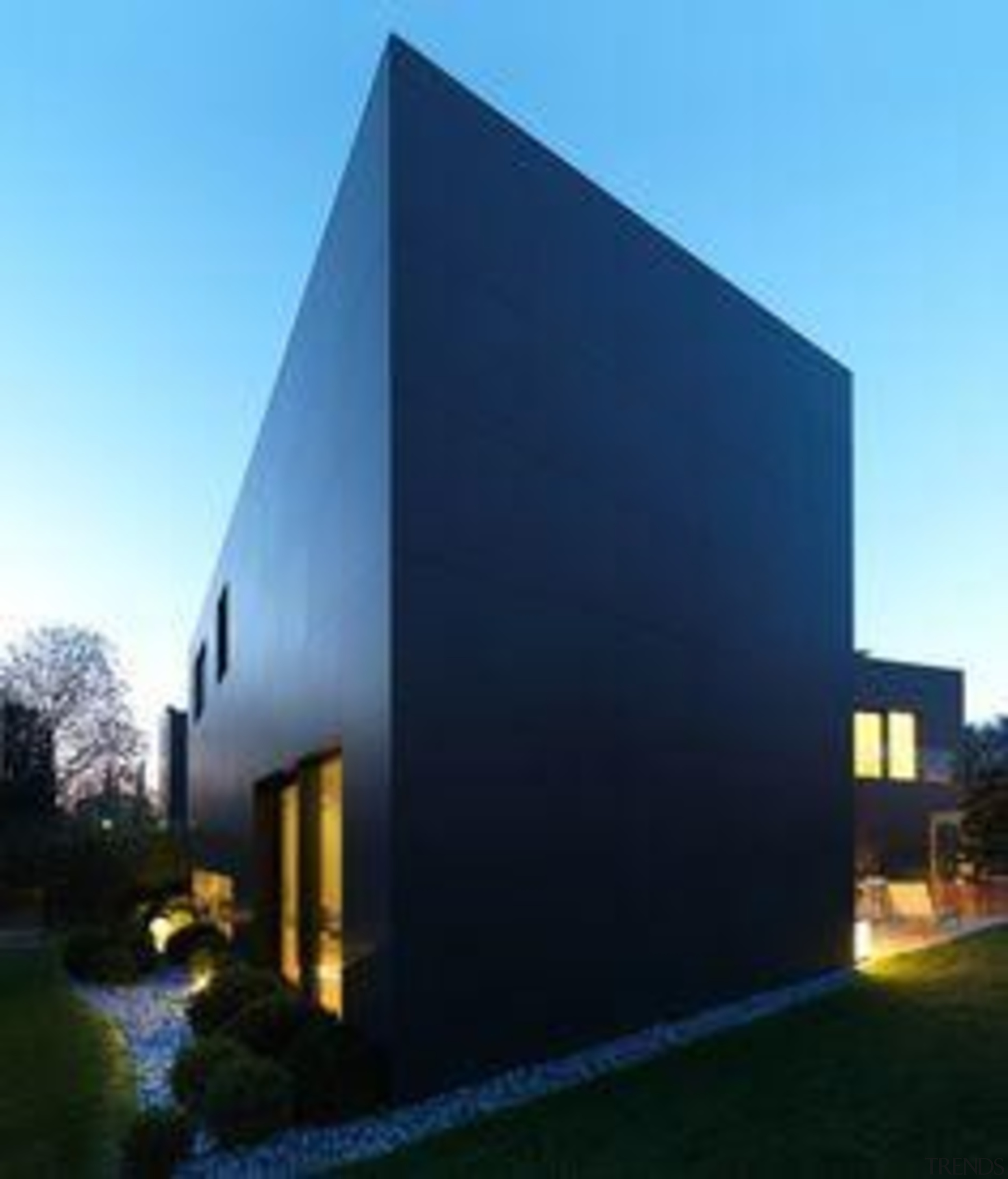 Laminam in Italy - Laminam in Italy - architecture, building, commercial building, corporate headquarters, facade, headquarters, home, house, lighting, property, real estate, sky, blue, teal