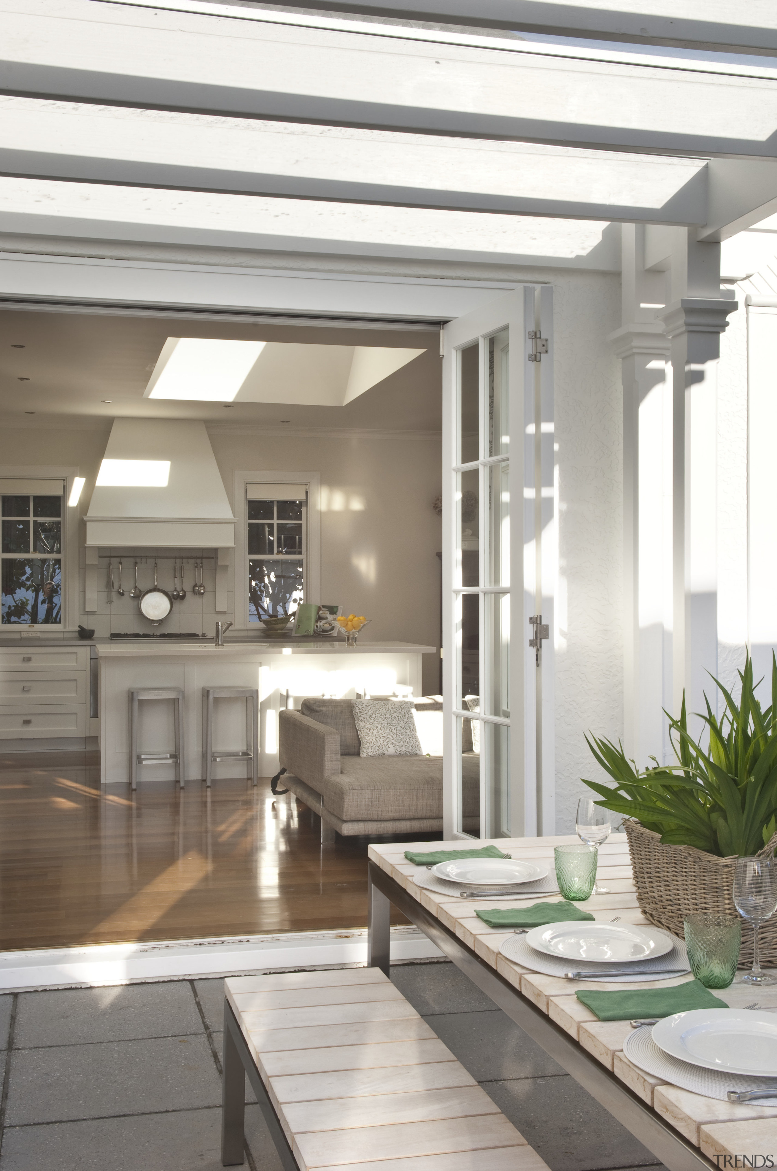 View of the extension to this 1930s home daylighting, interior design, white, gray