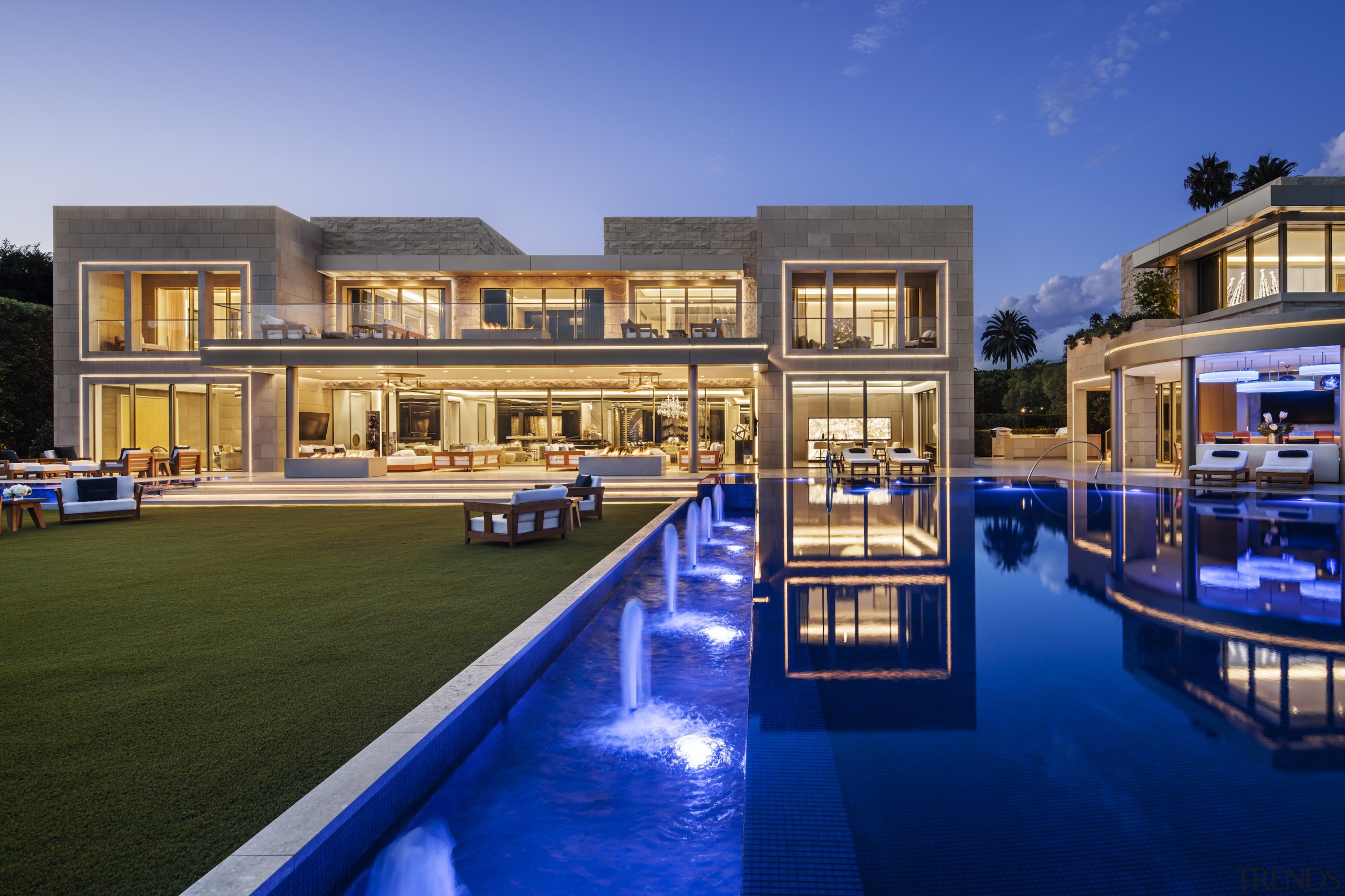 The home appears even grander when reflected in 