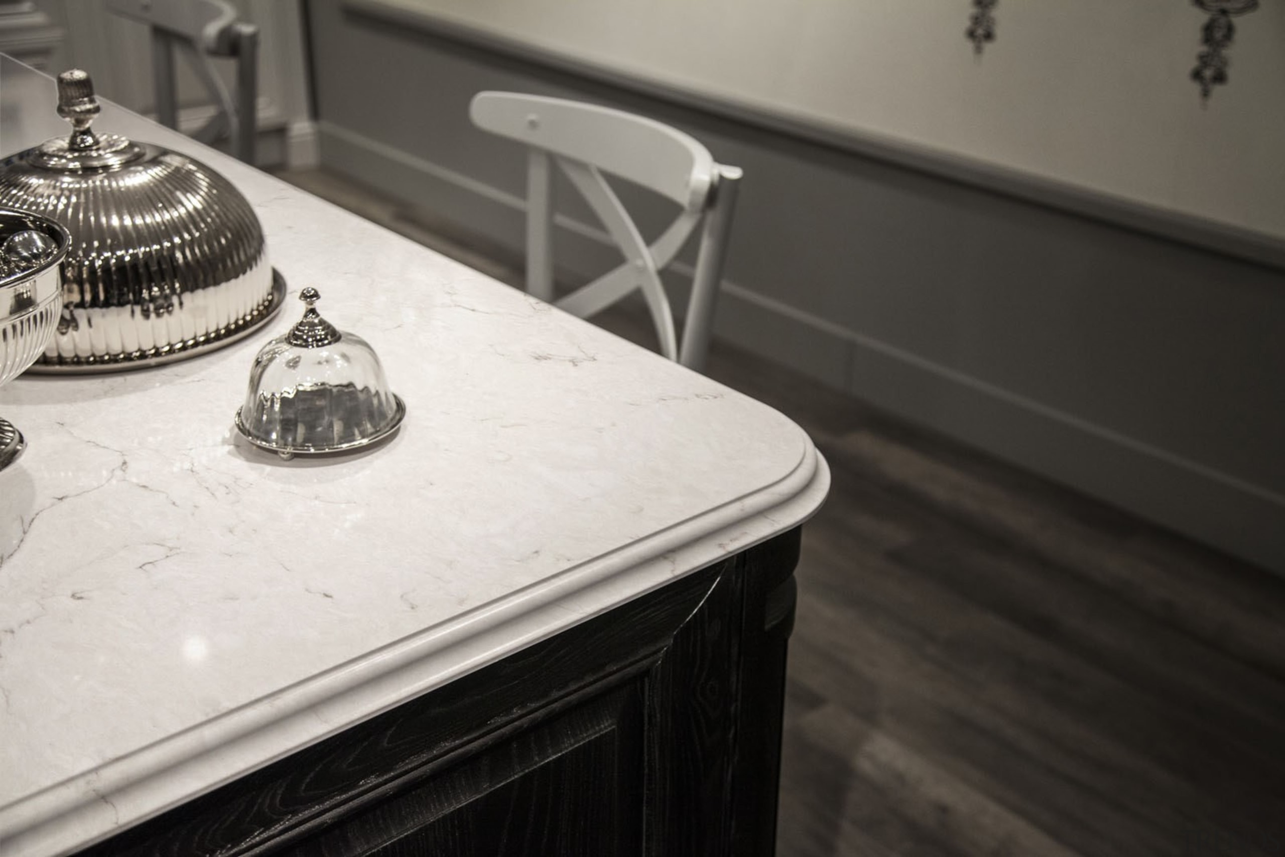 Snowy Ibiza - Kichen Detail  - Snowy black and white, countertop, floor, flooring, furniture, interior design, table, black, white