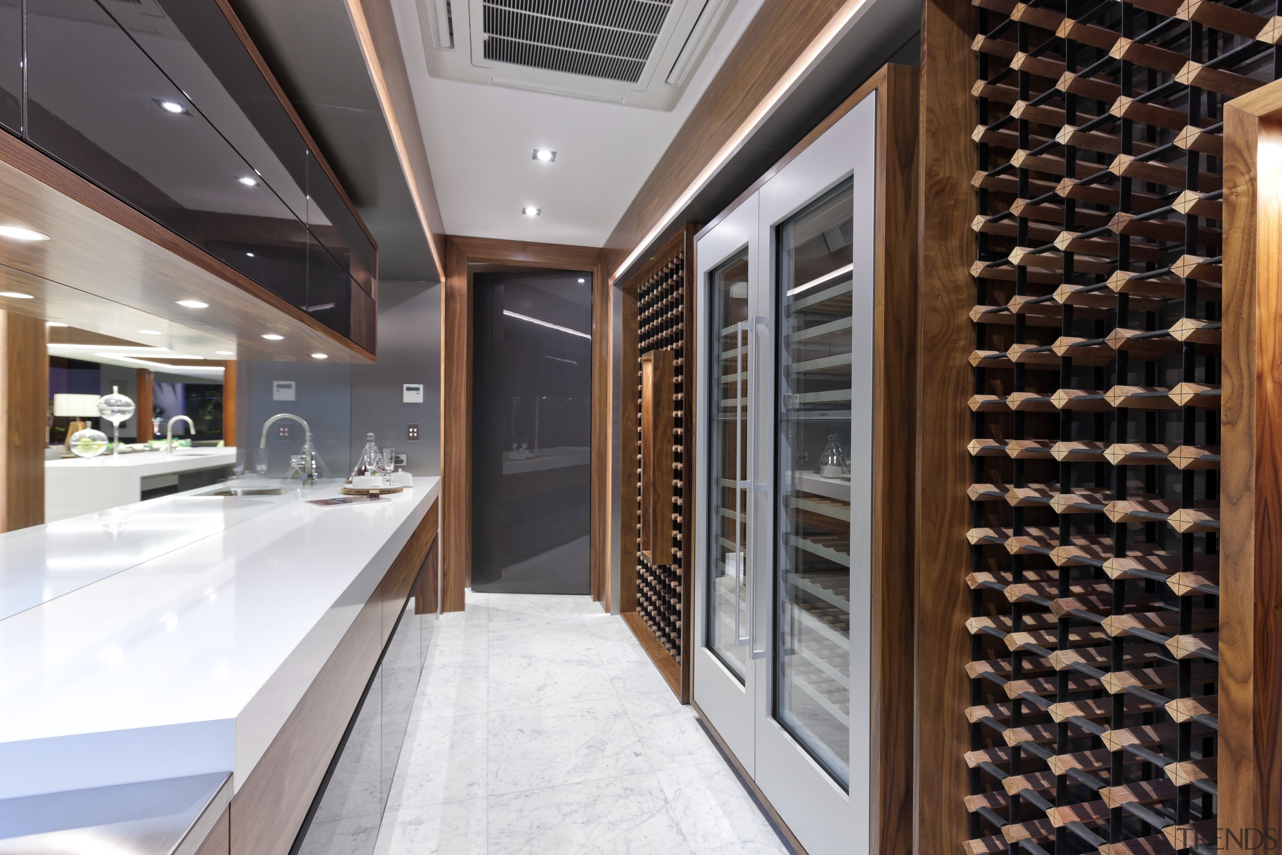 The wine cellar in this new house is ceiling, interior design