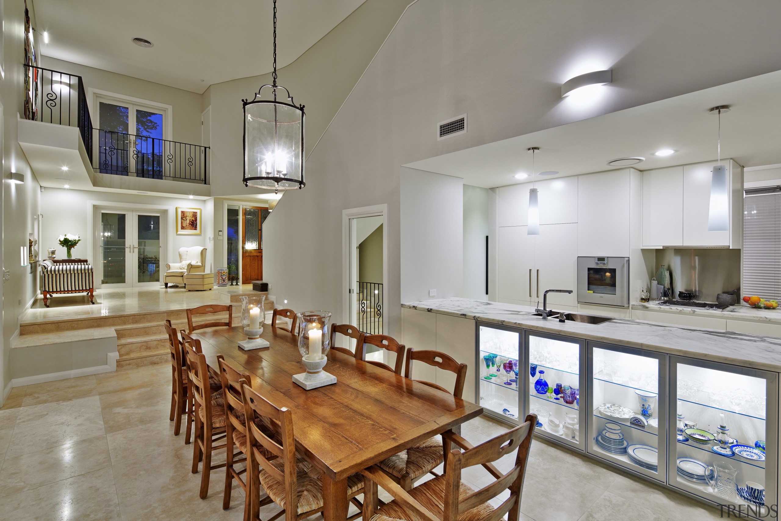 Tucked beneath a towering gum tree canopy, this countertop, interior design, kitchen, real estate, room, table, gray