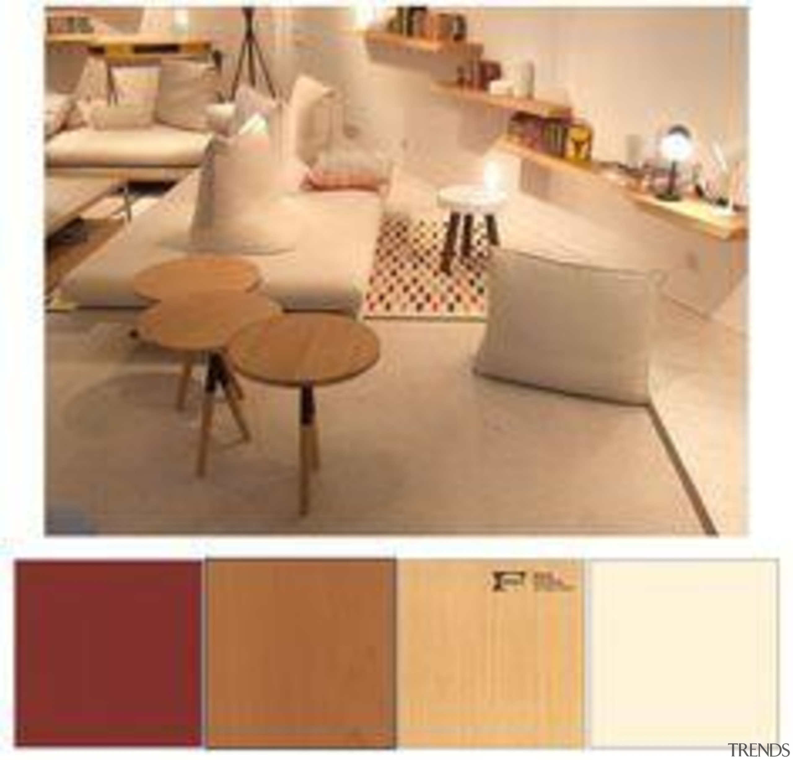 Bleached walnut at Cattelan Italia. - Maison et angle, chair, floor, flooring, furniture, hardwood, interior design, laminate flooring, plywood, product, product design, property, table, tile, wall, wood, wood flooring, orange