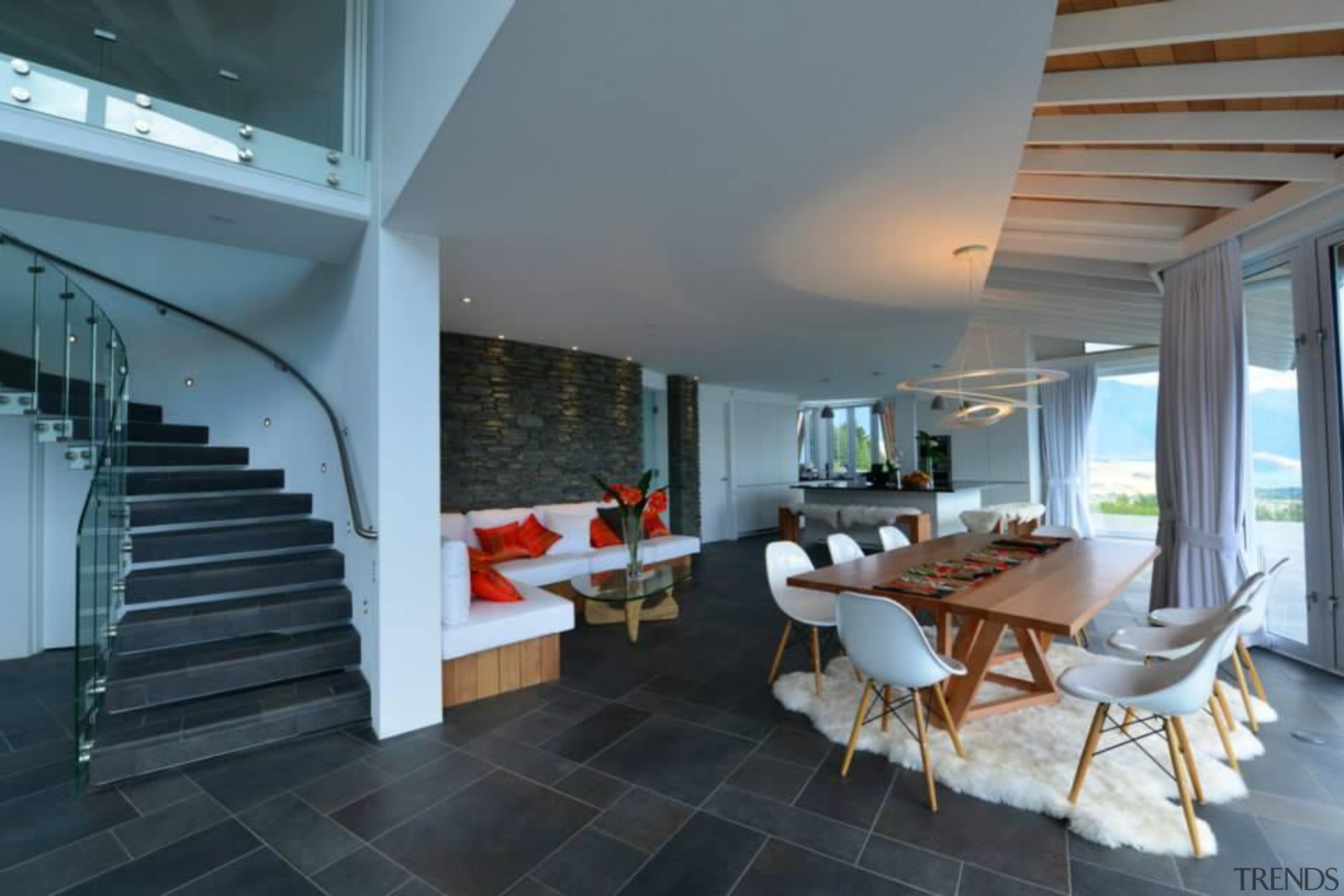 This amazing house with a Poggenpohl kitchen and apartment, architecture, estate, house, interior design, living room, penthouse apartment, property, real estate, gray, black