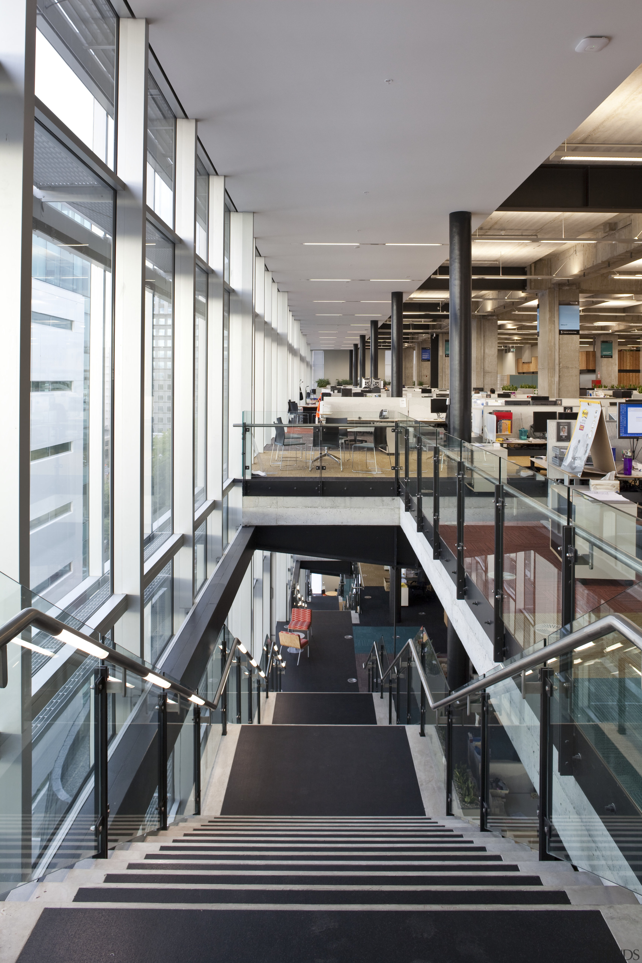 View of the Christchurch City Council building, with building, metropolitan area, gray, black, white