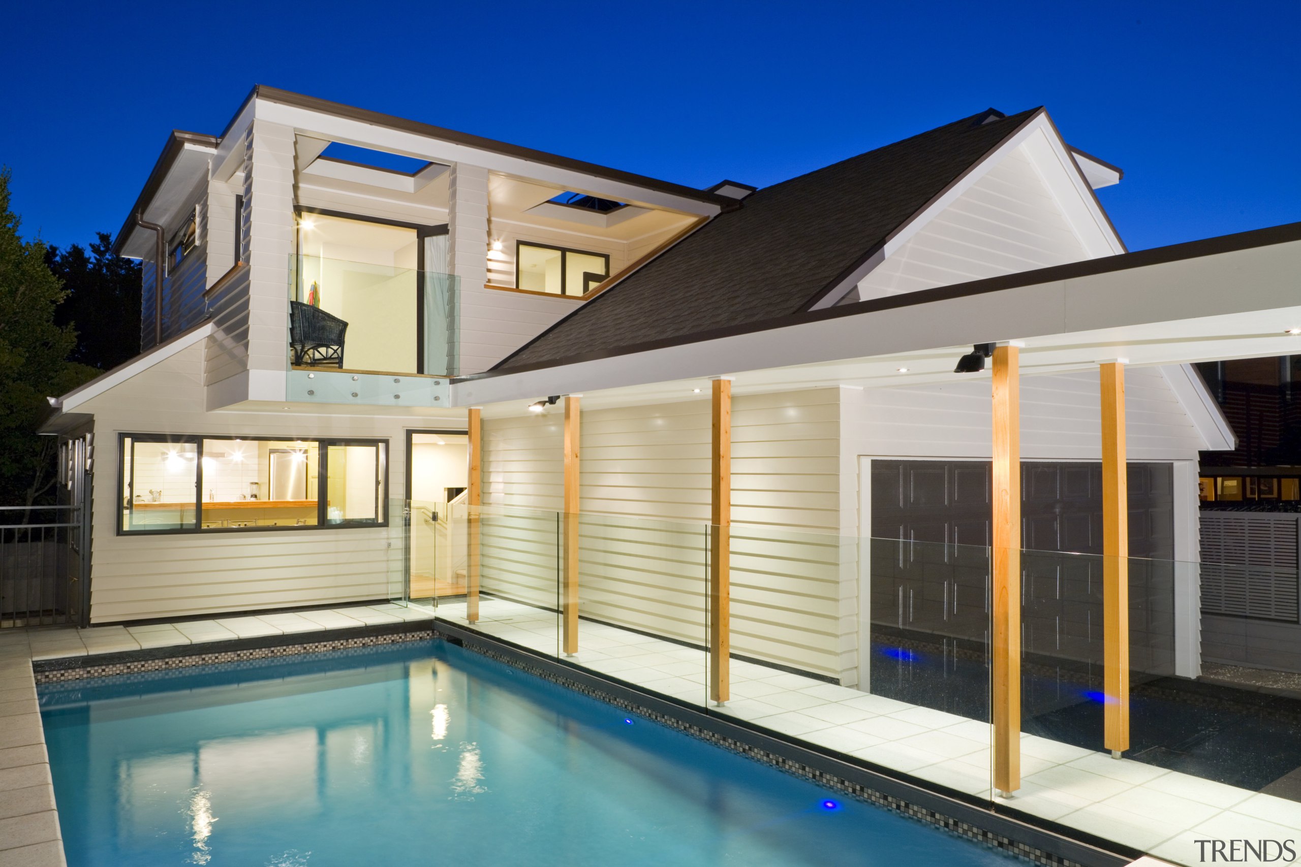 House Exterior Cladding and pool - House Exterior architecture, estate, facade, home, house, property, real estate, residential area, roof, swimming pool, villa, window, gray