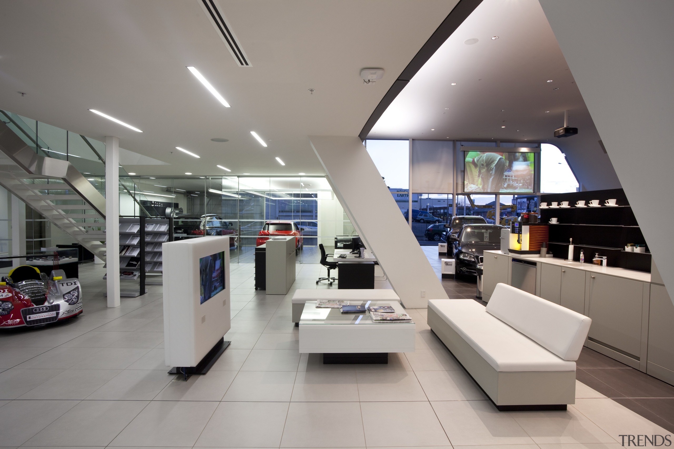 Here is a view of the new Giltrap interior design, retail, gray