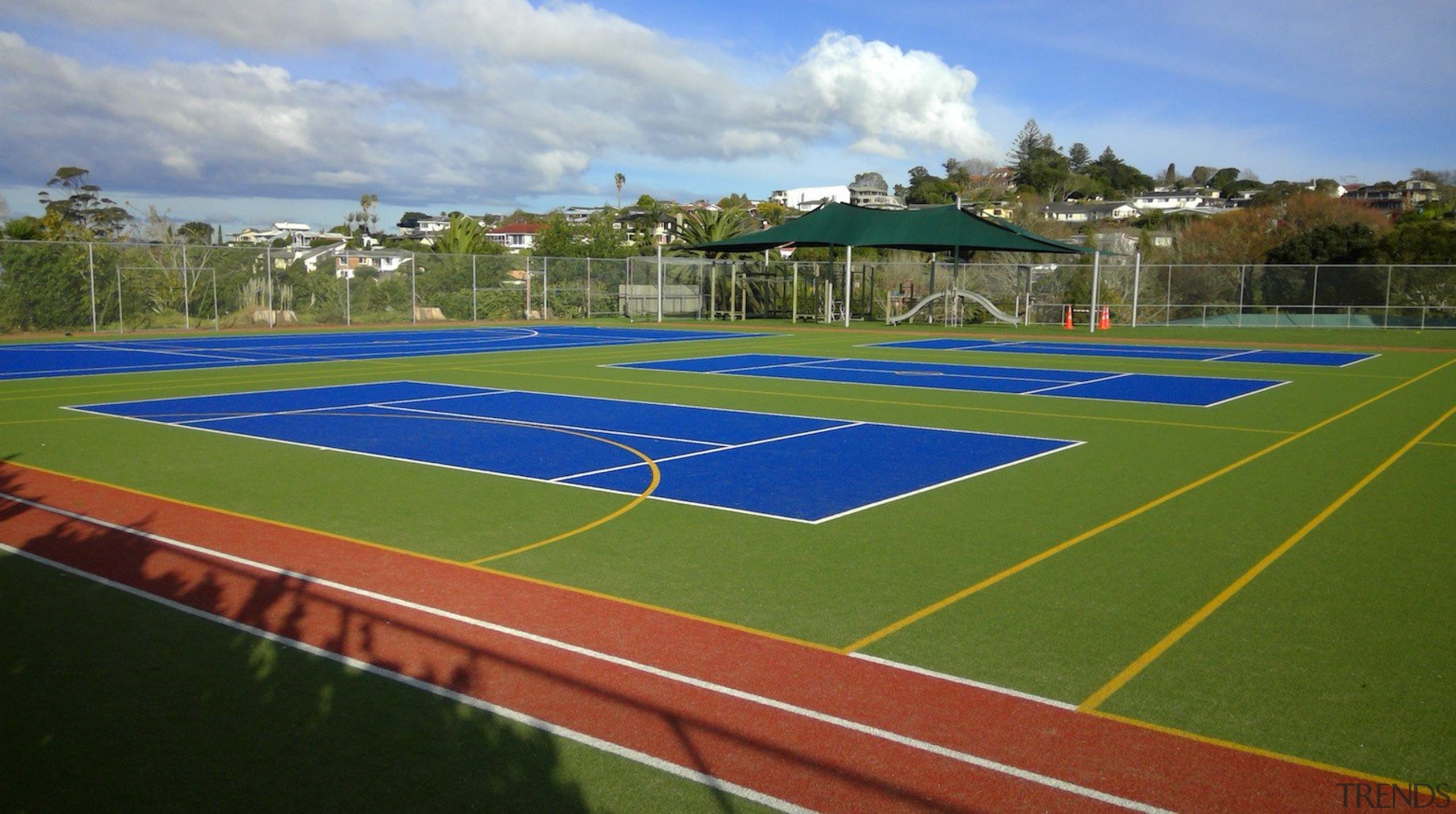 Pre-school, primary &amp; seconday education - Pre-school, primary artificial turf, grass, line, plant, sport venue, sports, stadium, structure, tennis court, brown