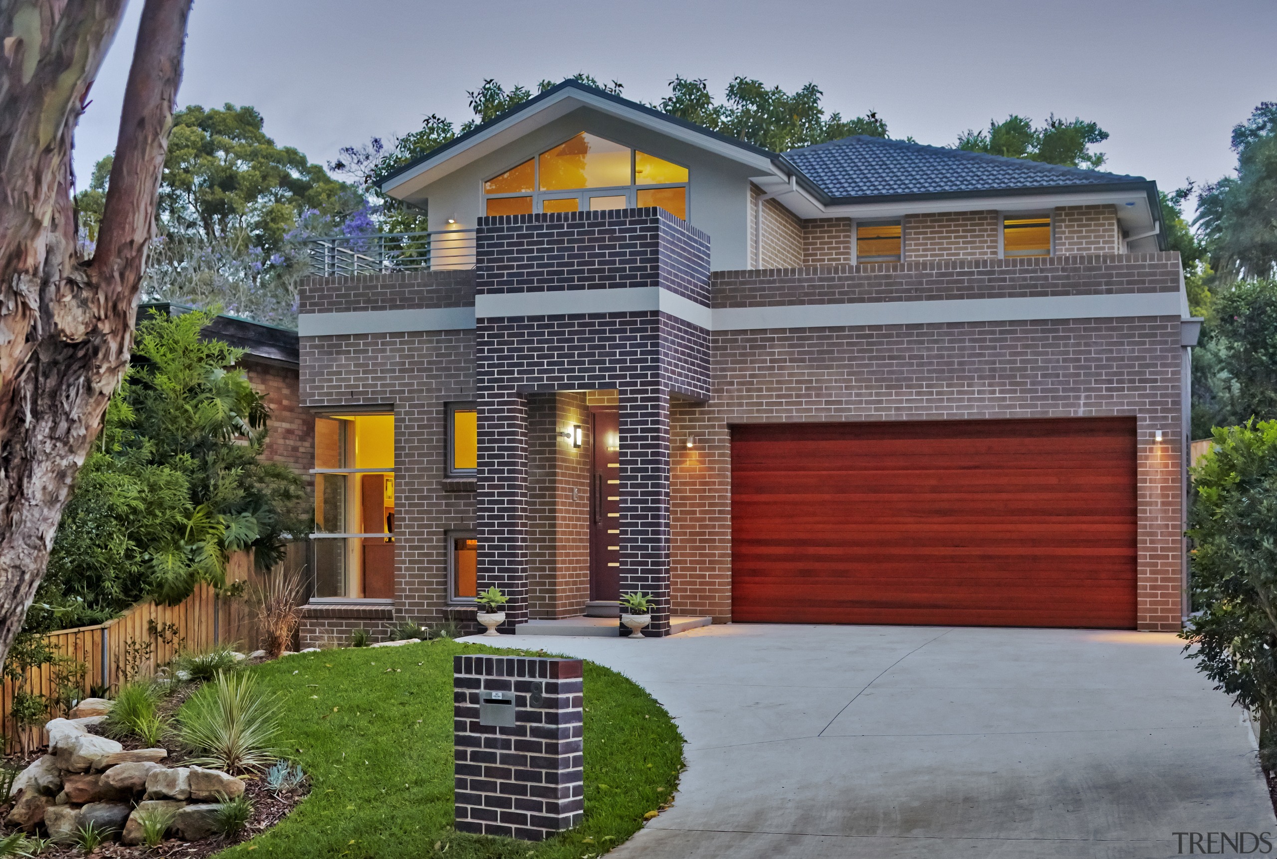 Contemporary new home with pool - Contemporary new building, cottage, elevation, estate, facade, home, house, property, real estate, residential area, siding, gray