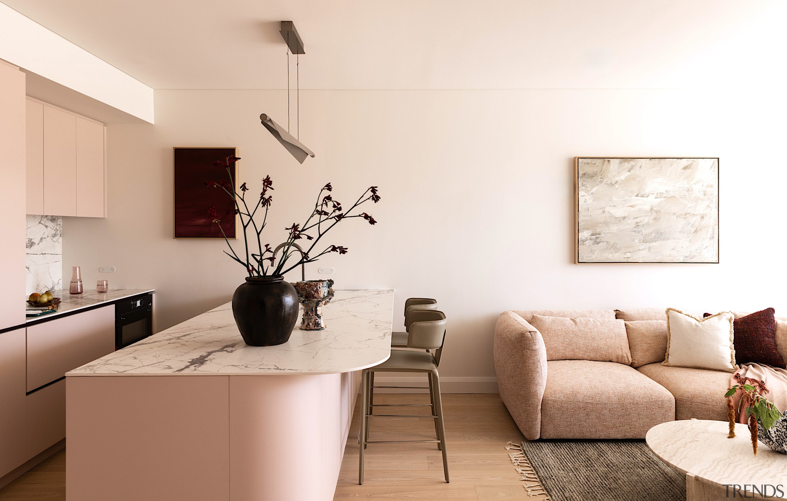 Living room furniture is in a matching colour 