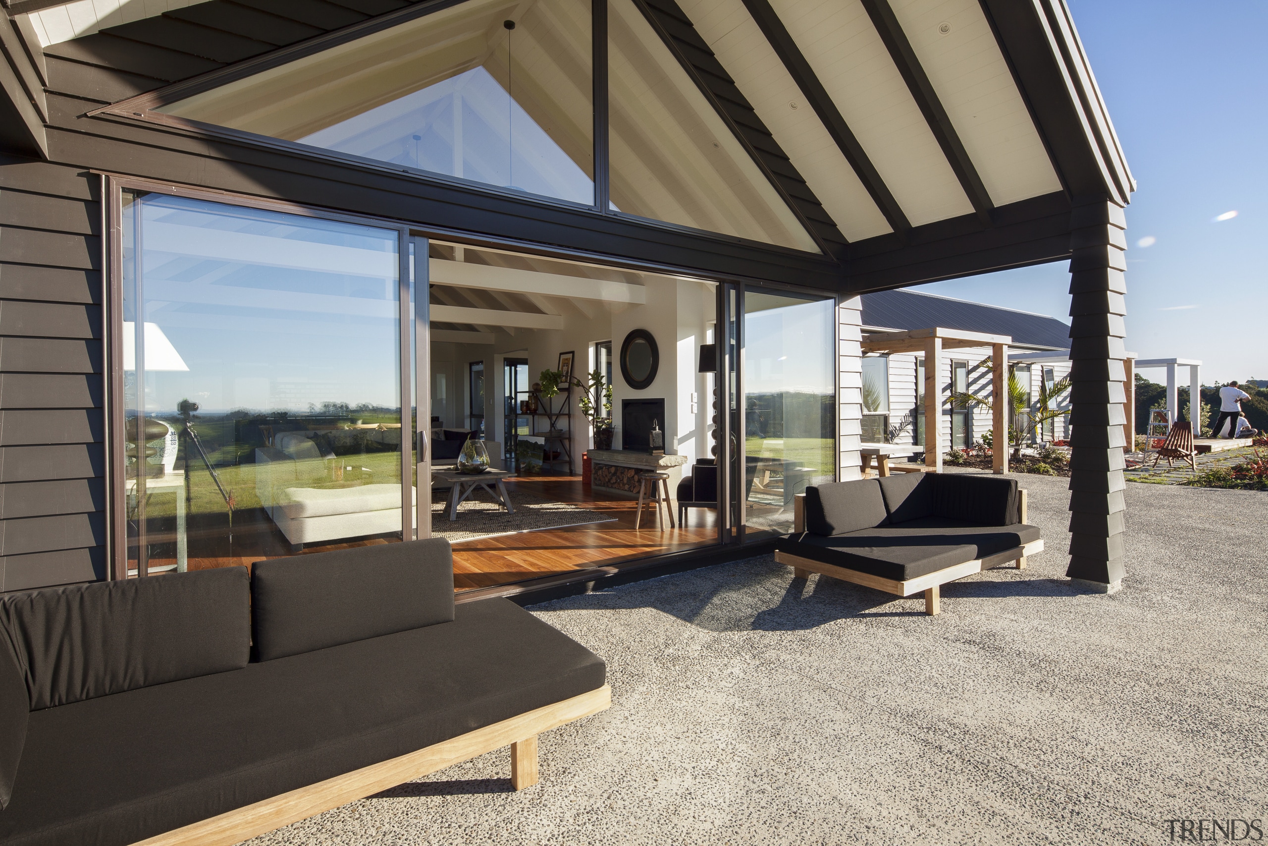 Te Arai Farm Estate Mangawhai - Te Arai estate, home, house, interior design, property, real estate, window, black, white