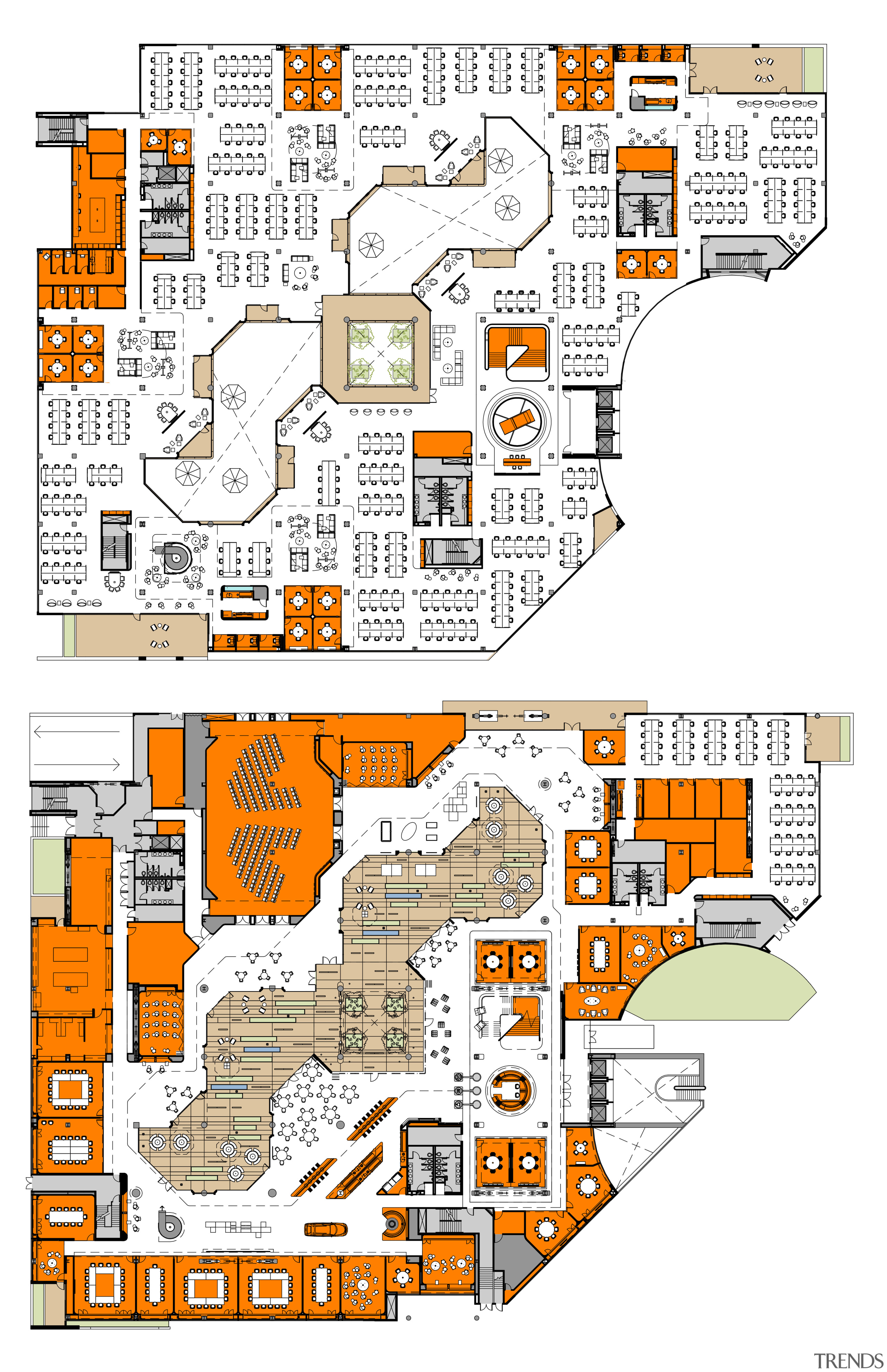 The space planning at the new Edmunds.com headquarters area, floor plan, line, plan, residential area, white