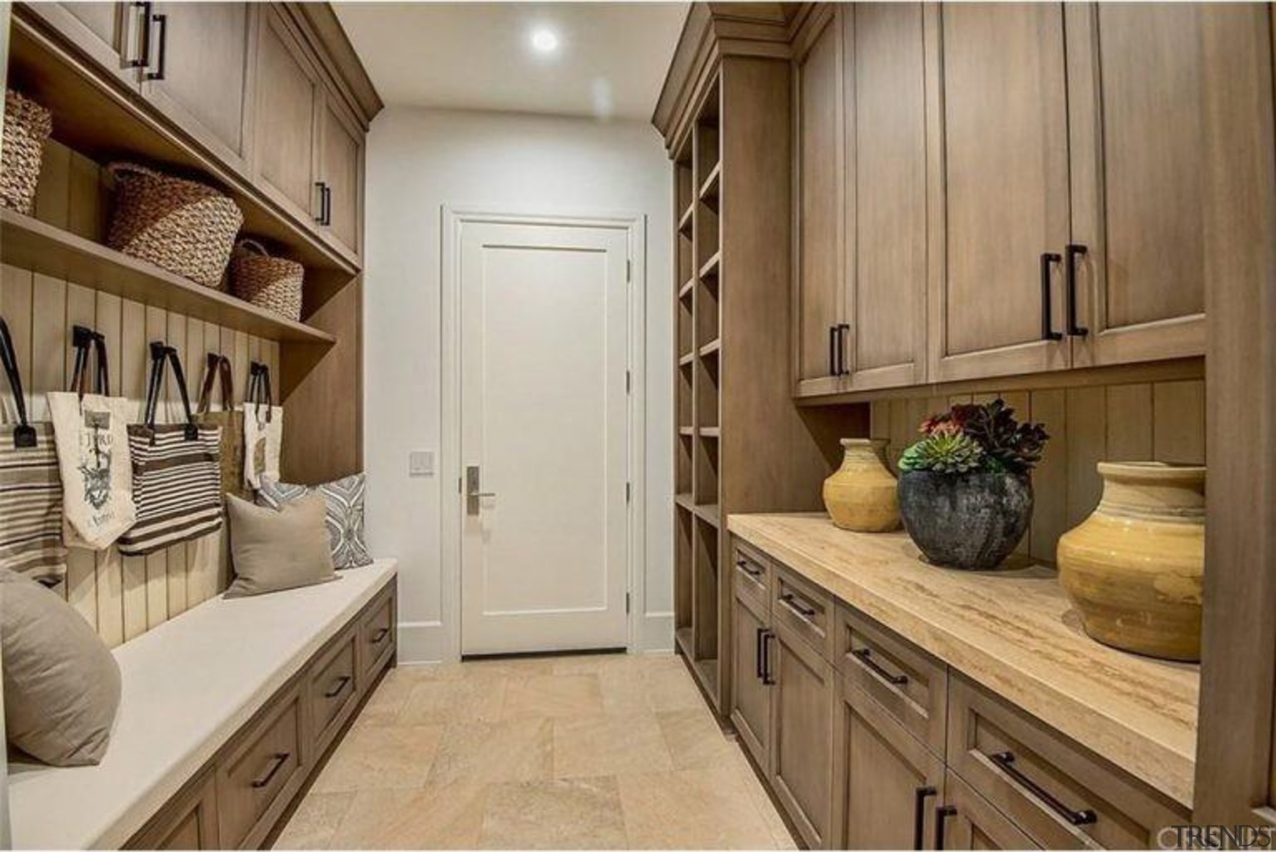 The Weeknd’s massive US$19.995 million mansion - The cabinetry, countertop, cuisine classique, floor, flooring, home, interior design, kitchen, room, brown, gray