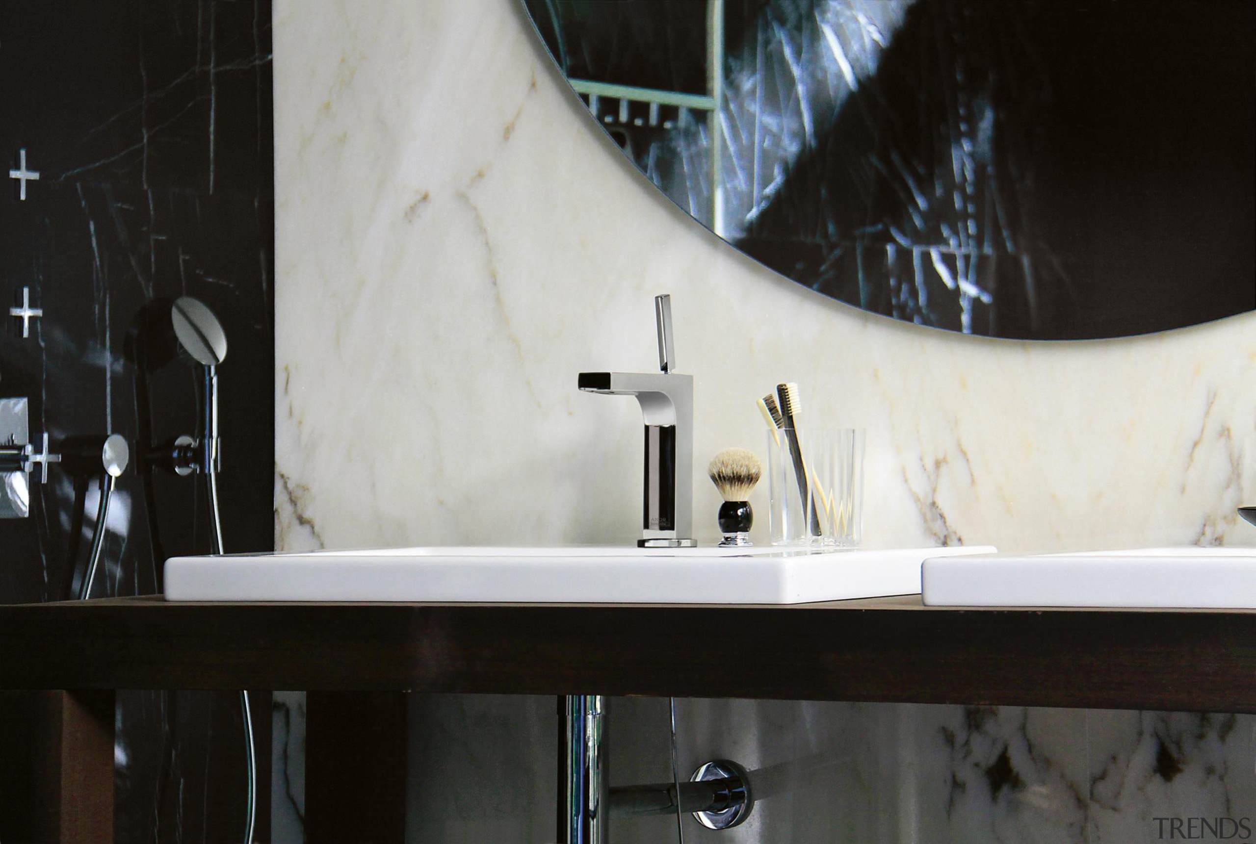 axor citterio ambience for Hansgrohe - axor citterio bathroom, interior design, room, sink, tap, black, white