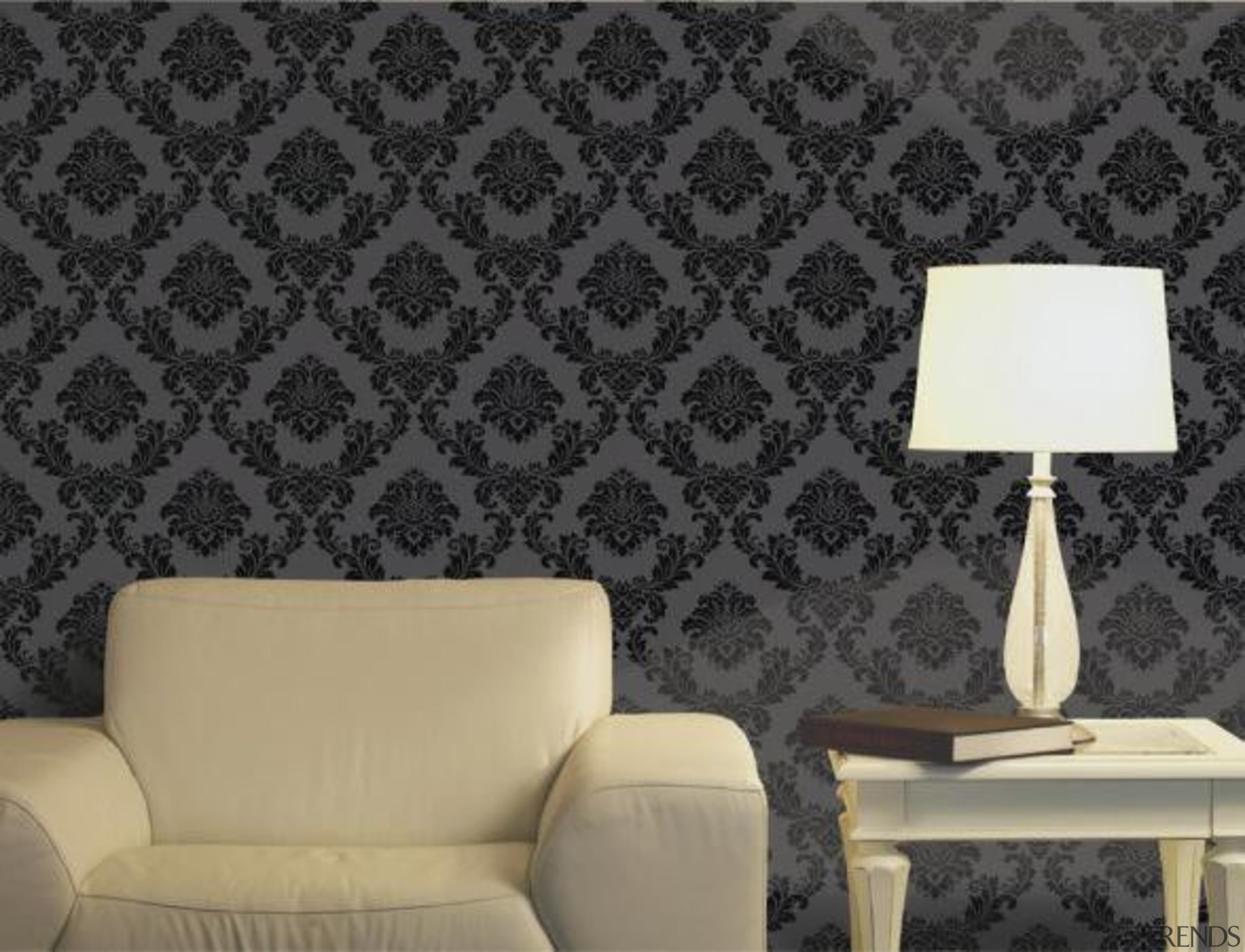 Aria Range - couch | interior design | couch, interior design, pattern, product design, wall, wallpaper, black