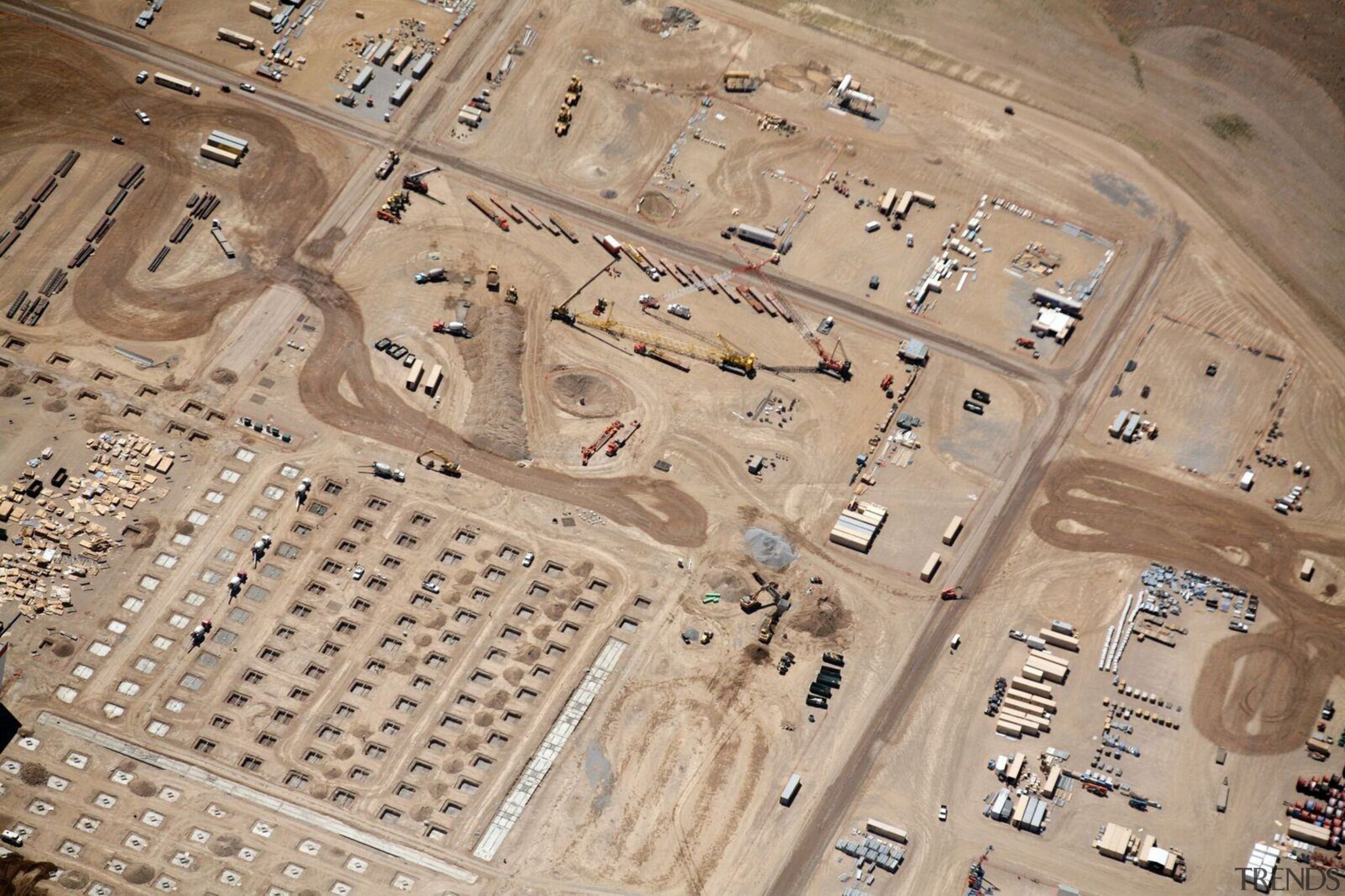 A close-up of the construction site - A aerial photography, ancient history, photography, orange, brown