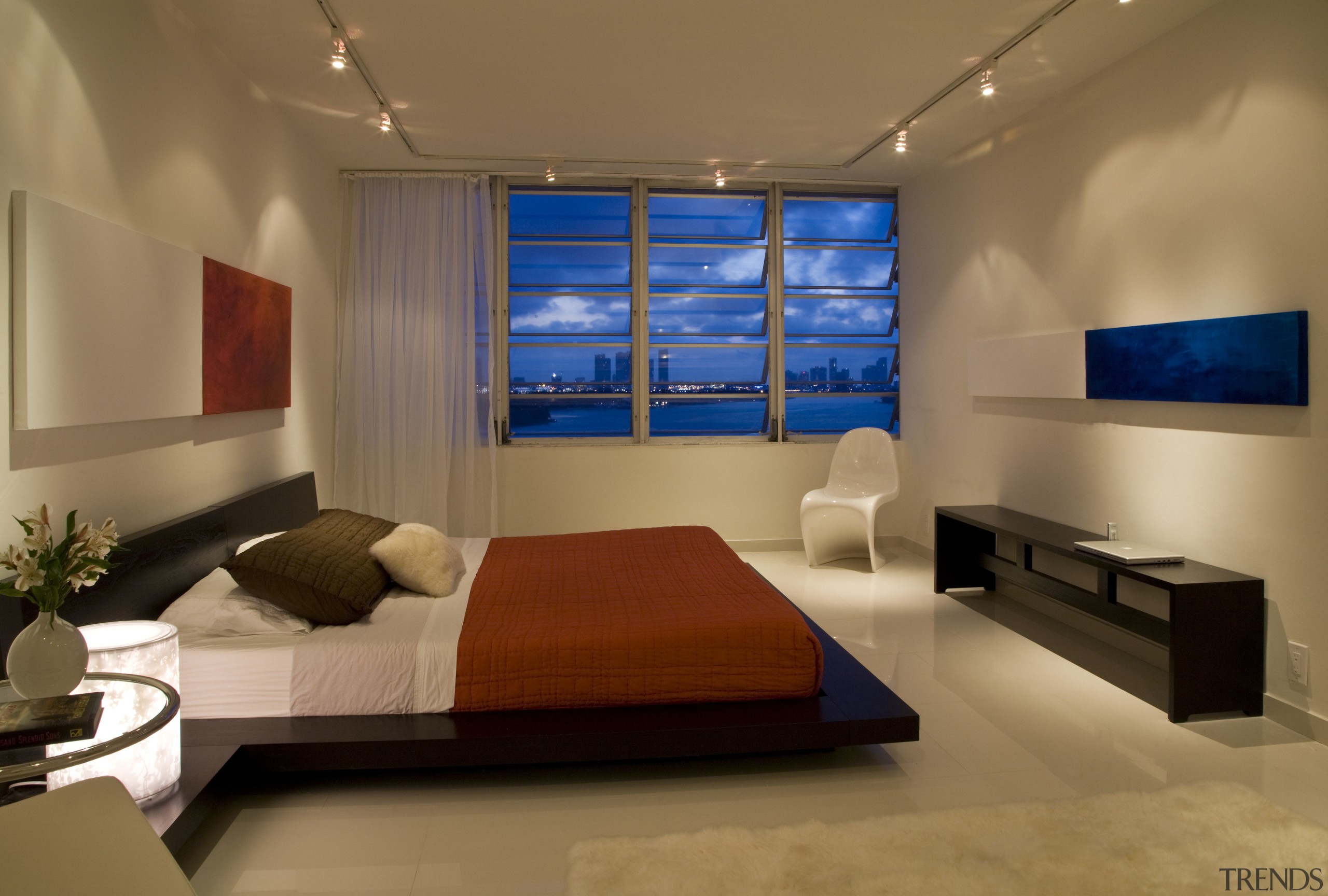 To maximize the light and space in this bedroom, ceiling, interior design, living room, room, brown