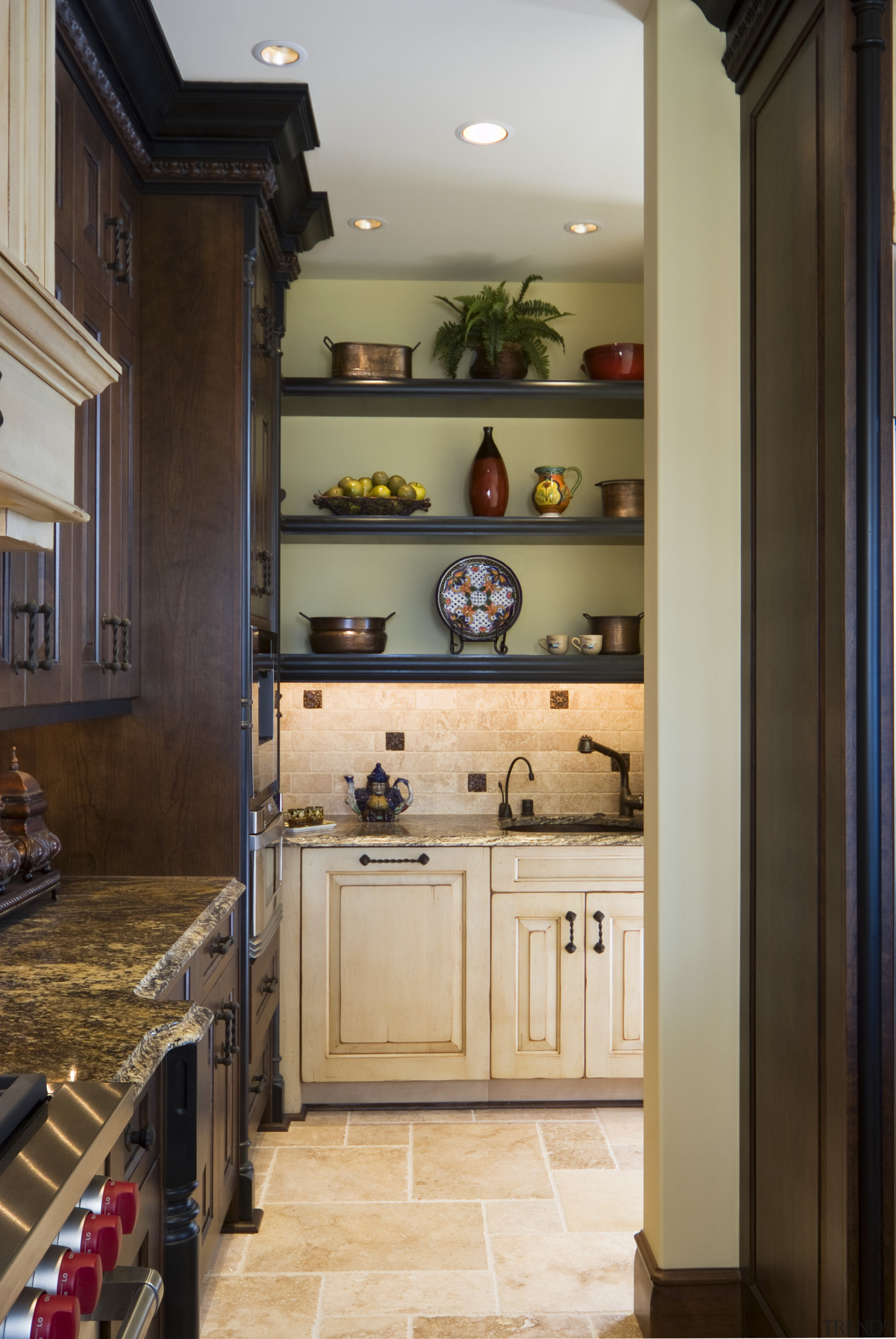 The custom-designed Bellmont kitchen from Pacific Crest Industries cabinetry, countertop, cuisine classique, home appliance, interior design, kitchen, room, brown