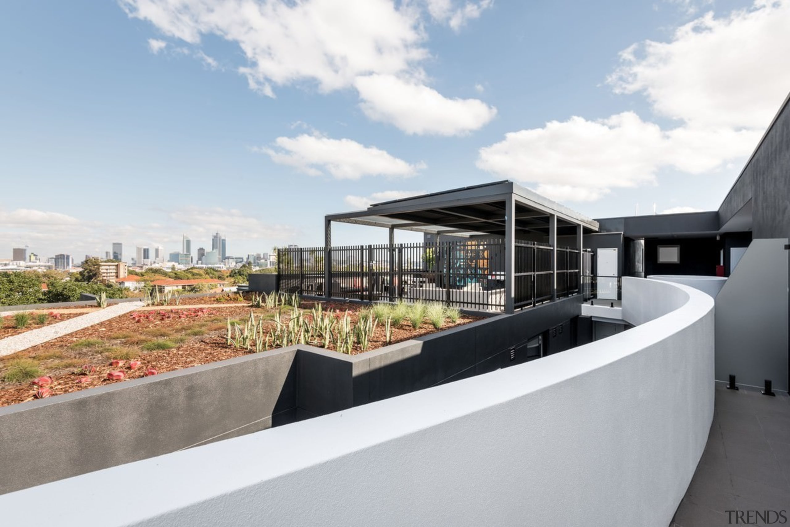 The rooftop garden is a private retreat - architecture, house, real estate, white