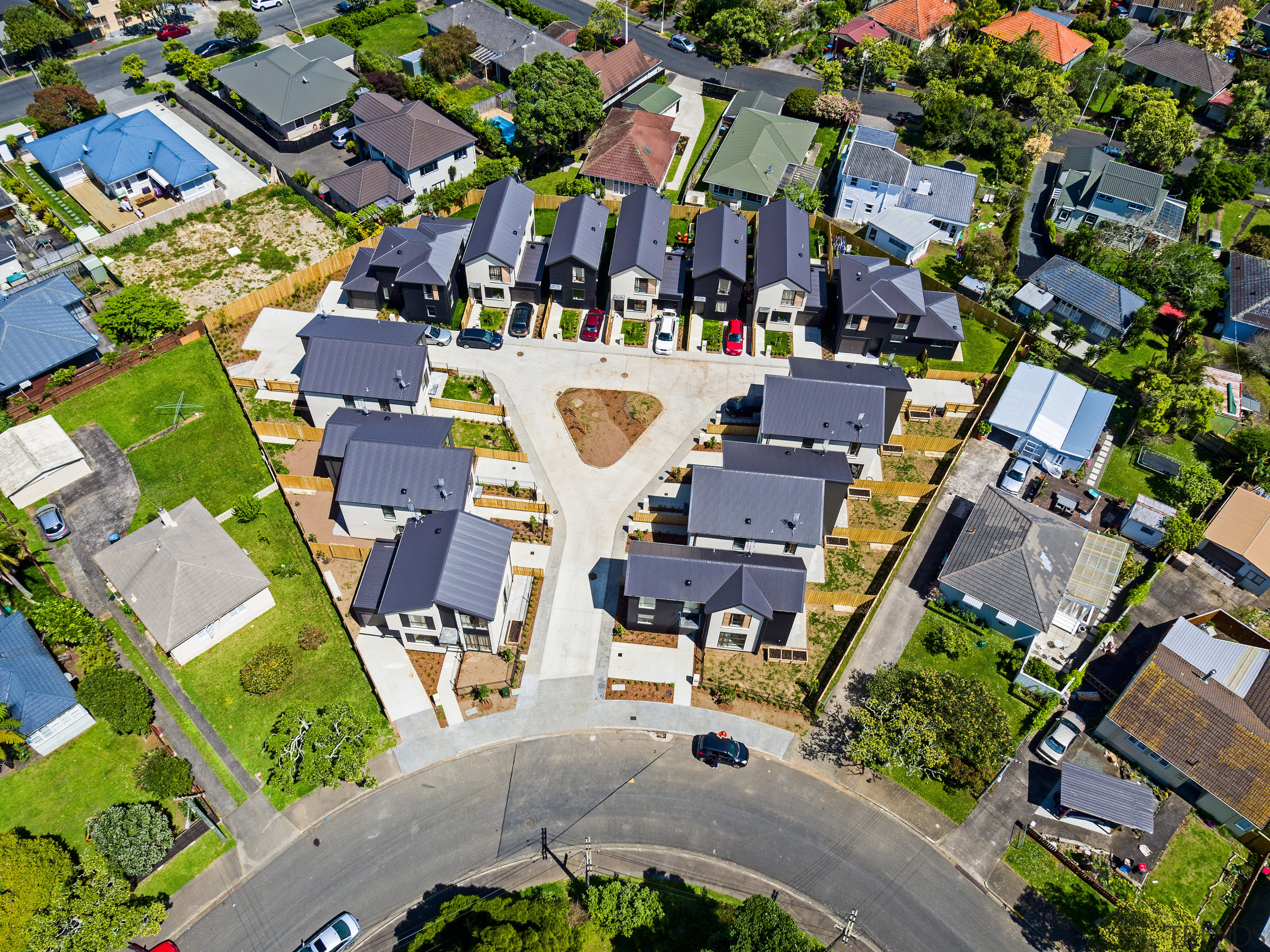 Planning for the future. This Housing New Zealand aerial photography, bird's eye view, city, house, metropolitan area, mixed use, neighbourhood, photography, real estate, residential area, suburb, urban area, urban design