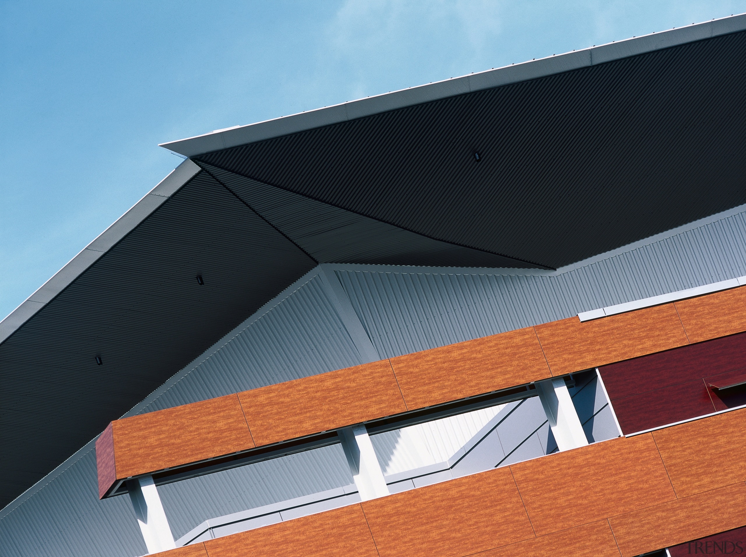 view of the Dimond Dimondek 630 roofing profile angle, architecture, building, commercial building, daylighting, elevation, facade, house, line, roof, siding, sky, structure, black