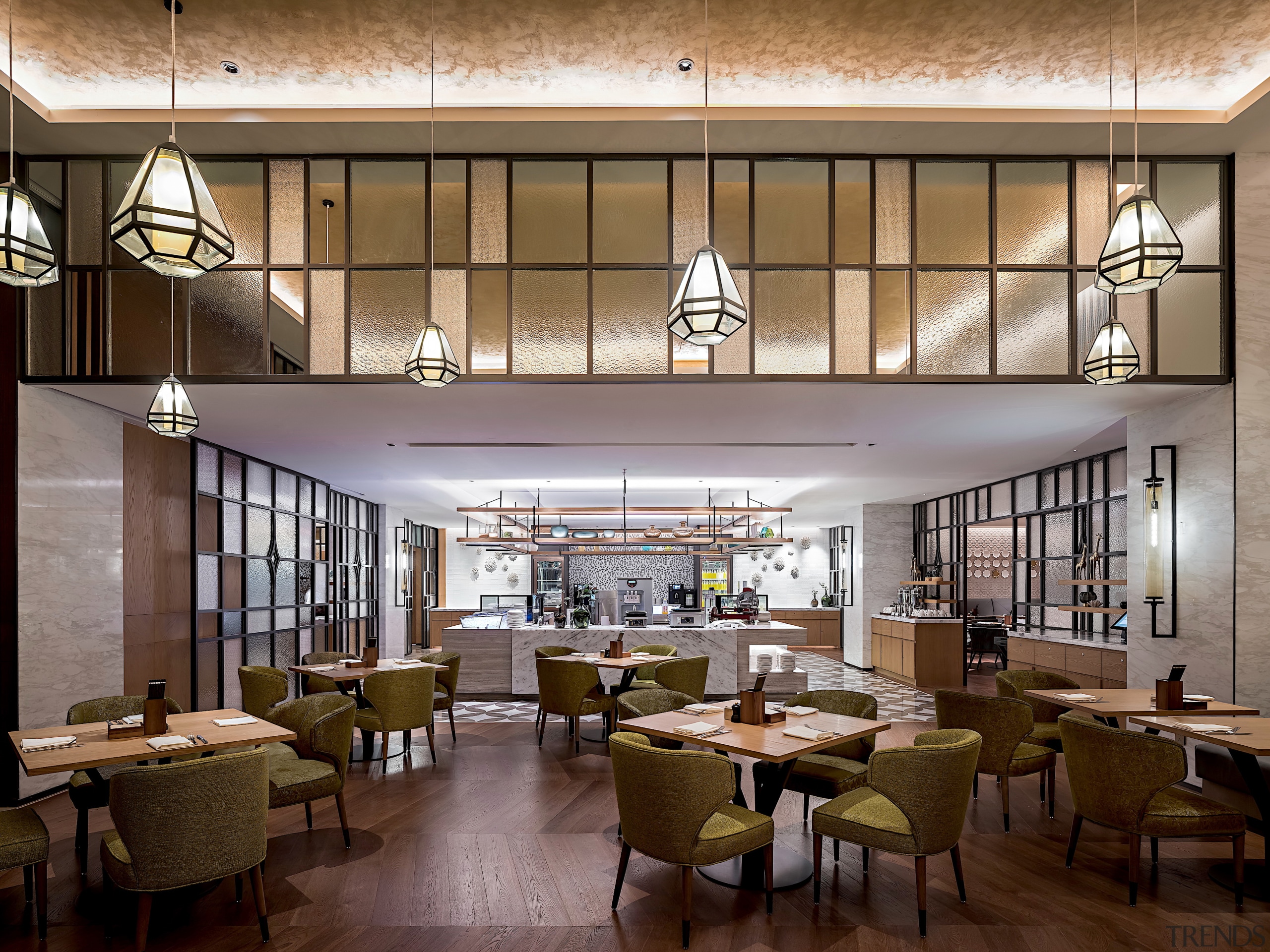 The all-day dining area is designed with the 