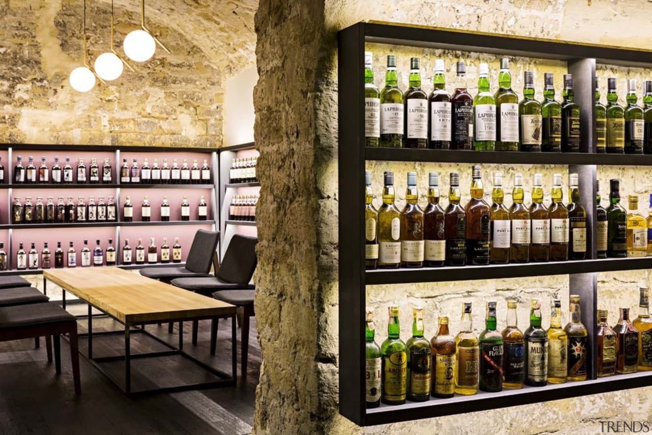 This new whiskey bar takes advantage of a alcoholic beverage, distilled beverage, drink, liquor store, black